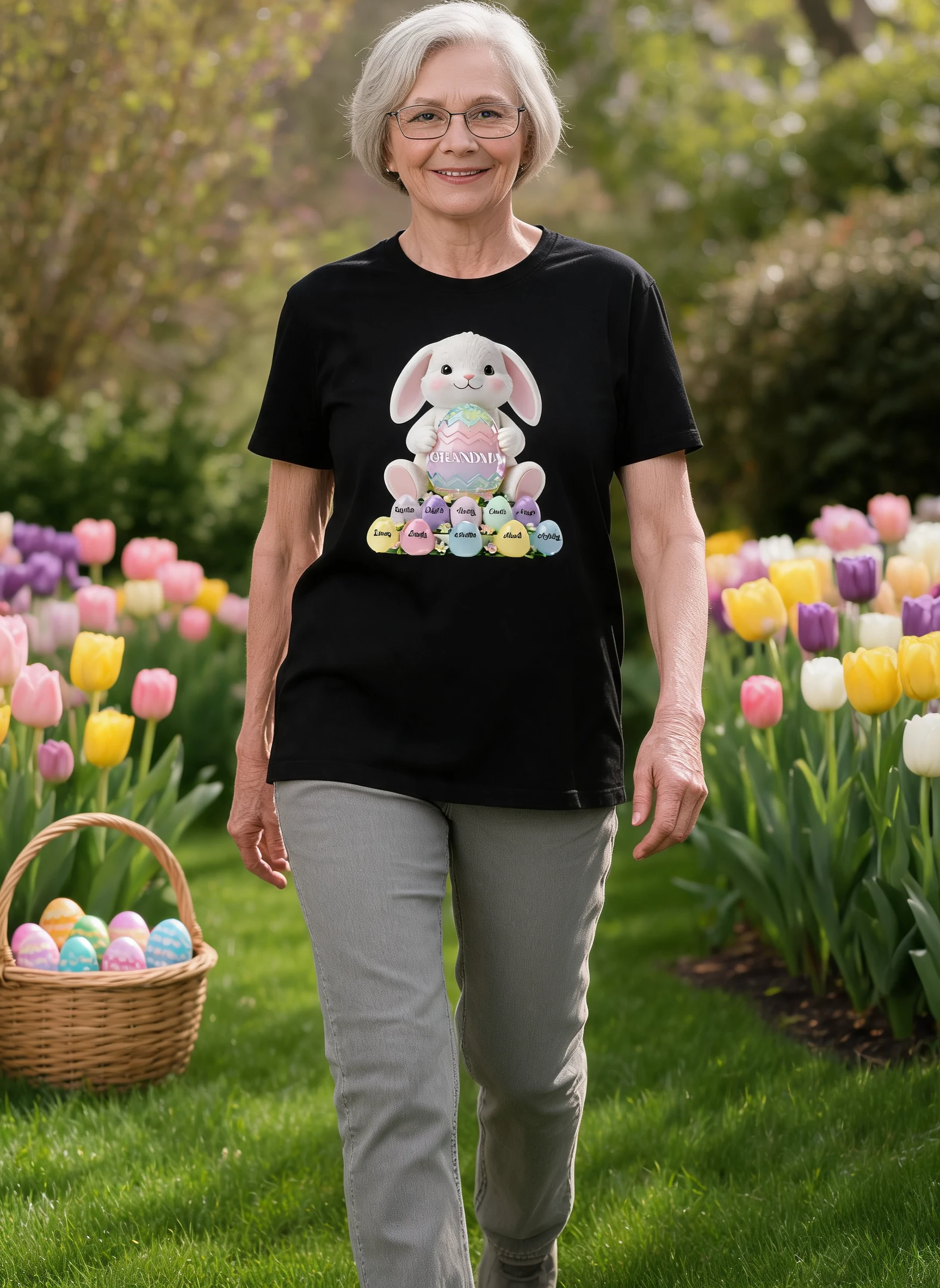 Bunny Grandma Easter - Personalized Shirt - Easter Gift for Grandma — Black