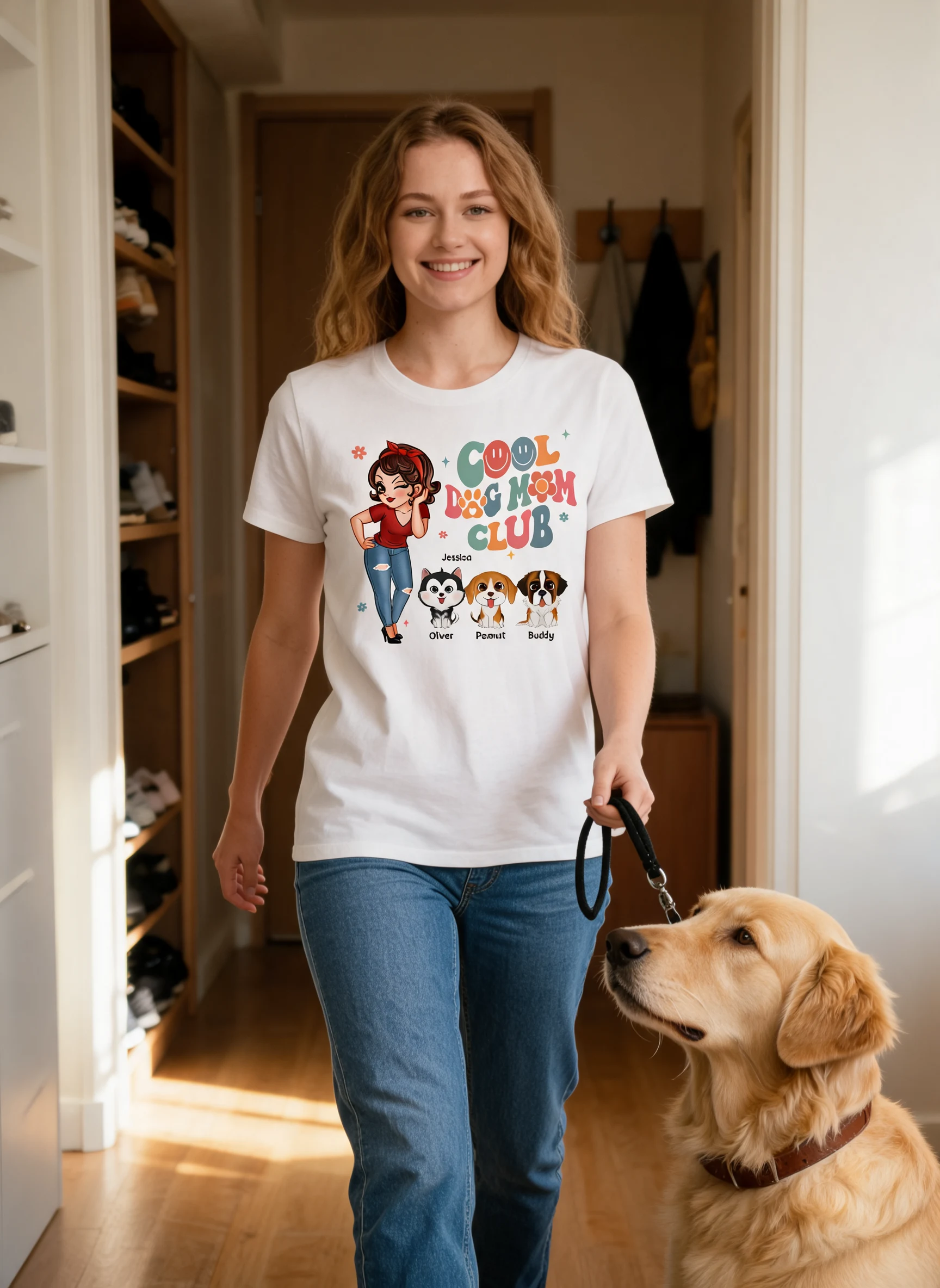 Cool Dog Mom Club Personalized Shirt — White