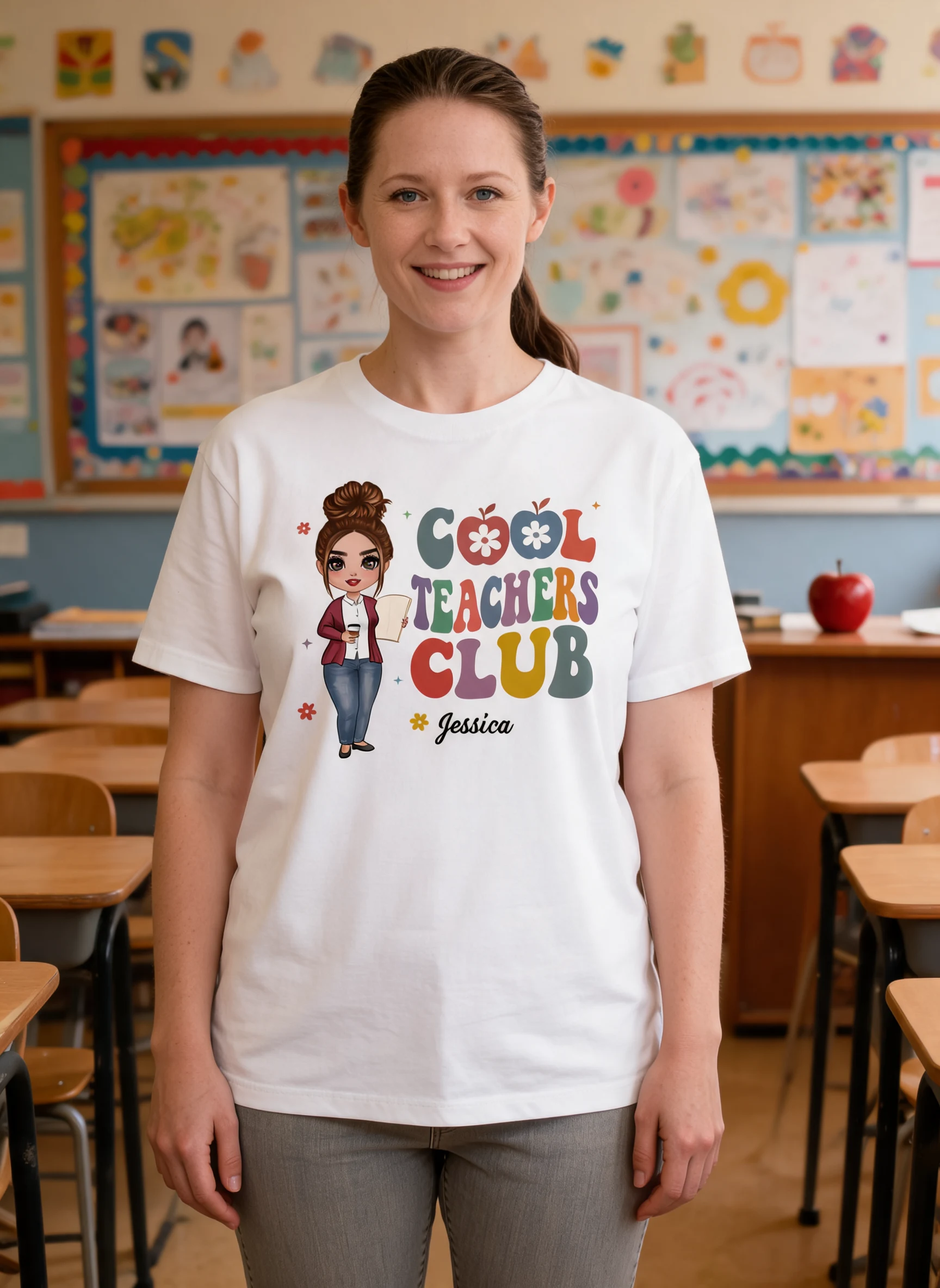 Cool Teachers Club Personalized Shirt — White