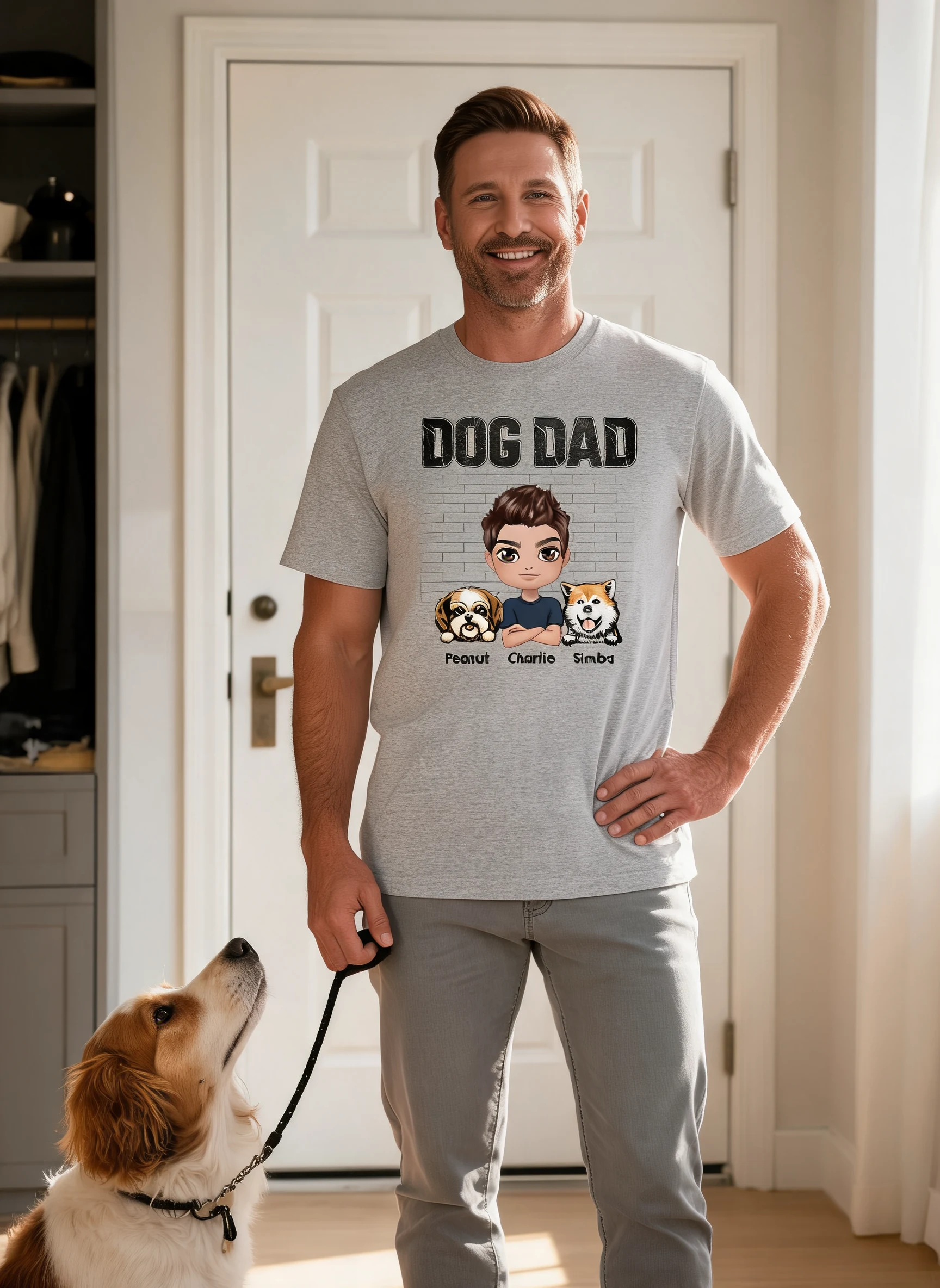Doll Man Dog Dad Gift For Dog Lovers Personalized Shirt — Sport Grey