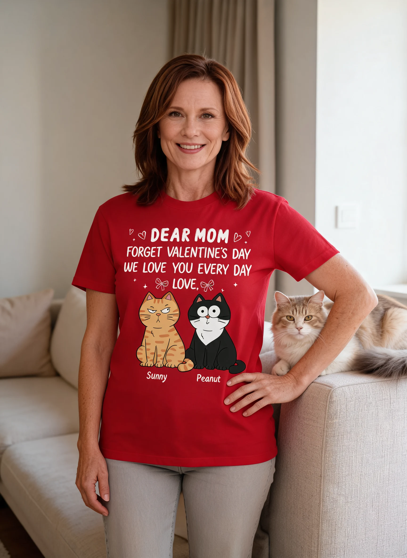 Forget Valentine's Day We Love You Every Day Gift Cat Lover Gift Personalized Shirt — White