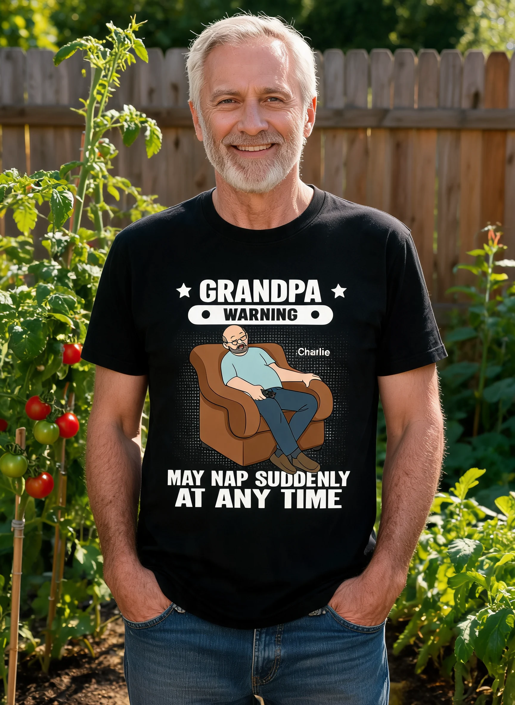 Grandpa Warning May Nap Suddenly At Any Time Funny Gift For Husband Dad Grandpa Personalized Shirt — Black
