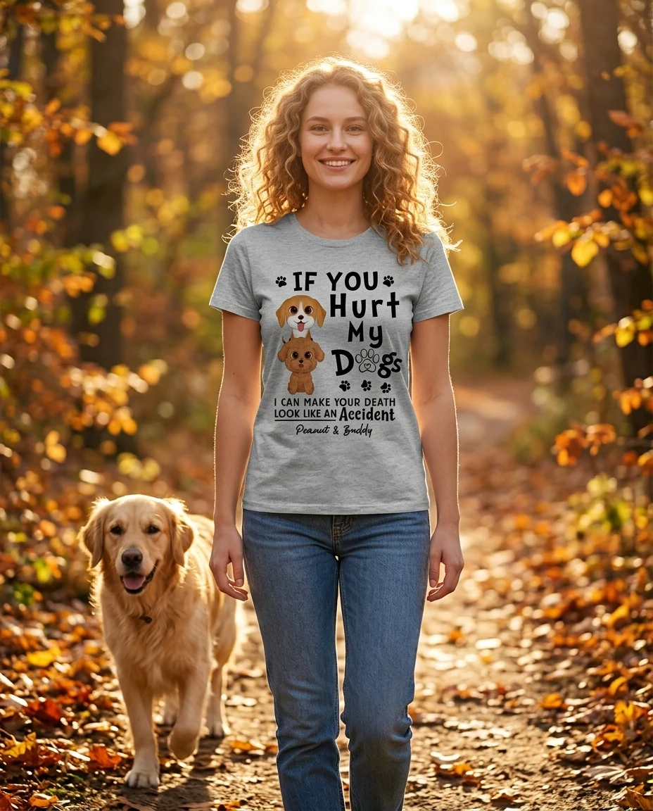 If You Hurt My Dogs Gift For Dog Mom Dog Dad Personalized Shirt — Sport Grey