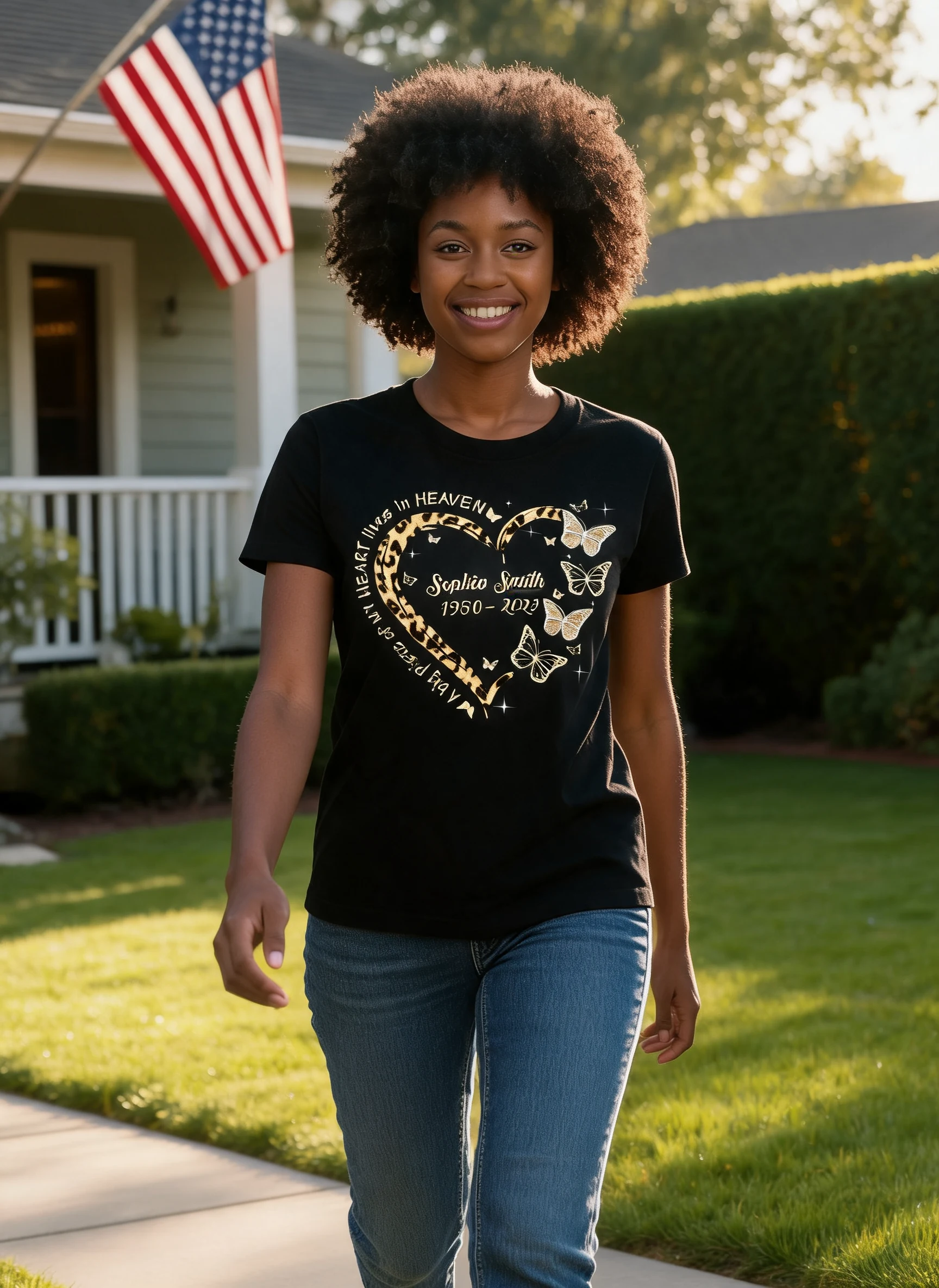 Leopard Big Piece Of My Heart Lives In Heaven Personalized Shirt β Black
