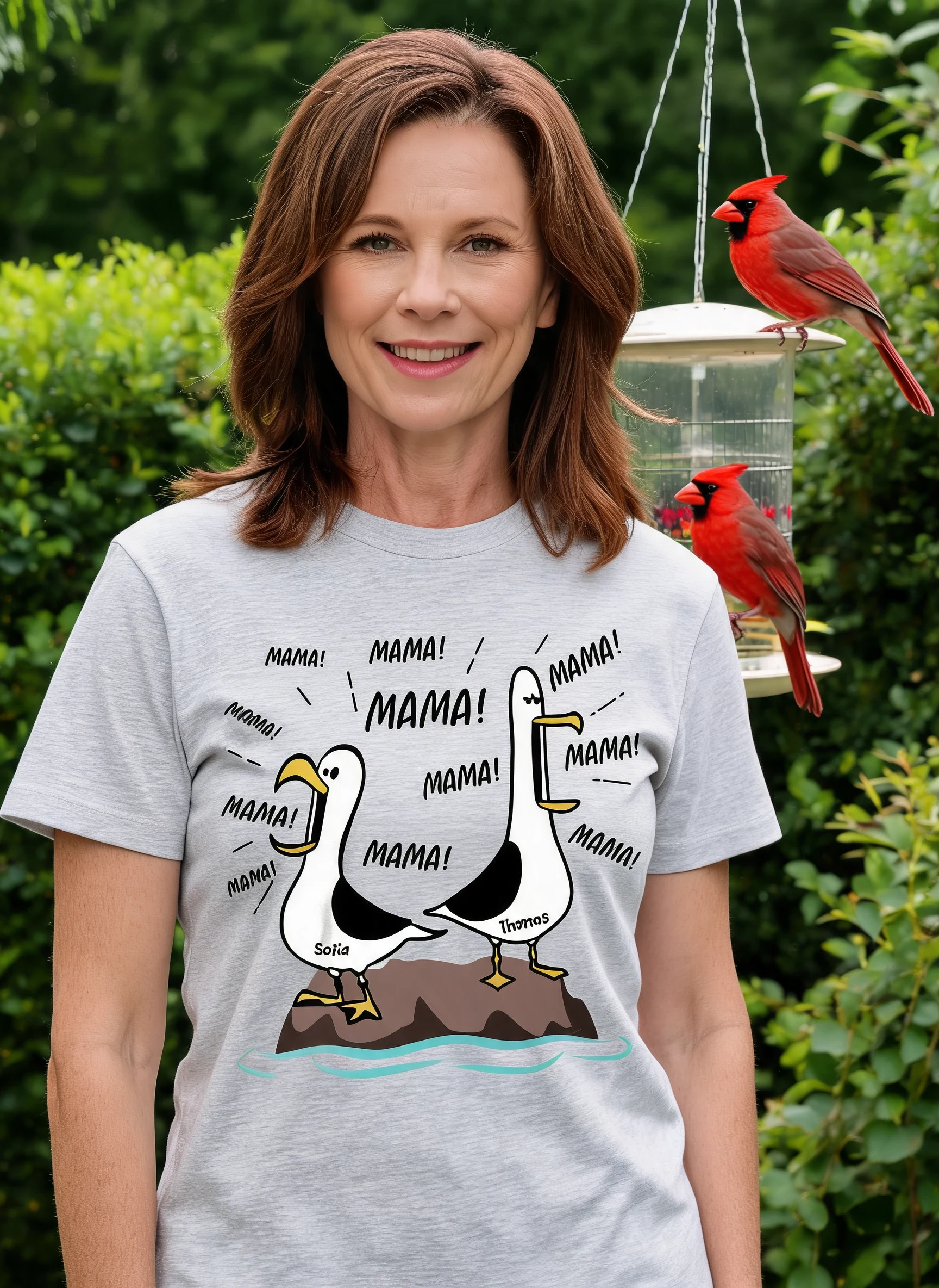 Möwen-Mama Mama! Mama! Mama! - Personalisiertes Shirt - Lustiges Muttertagsgeschenk für Mutter — White