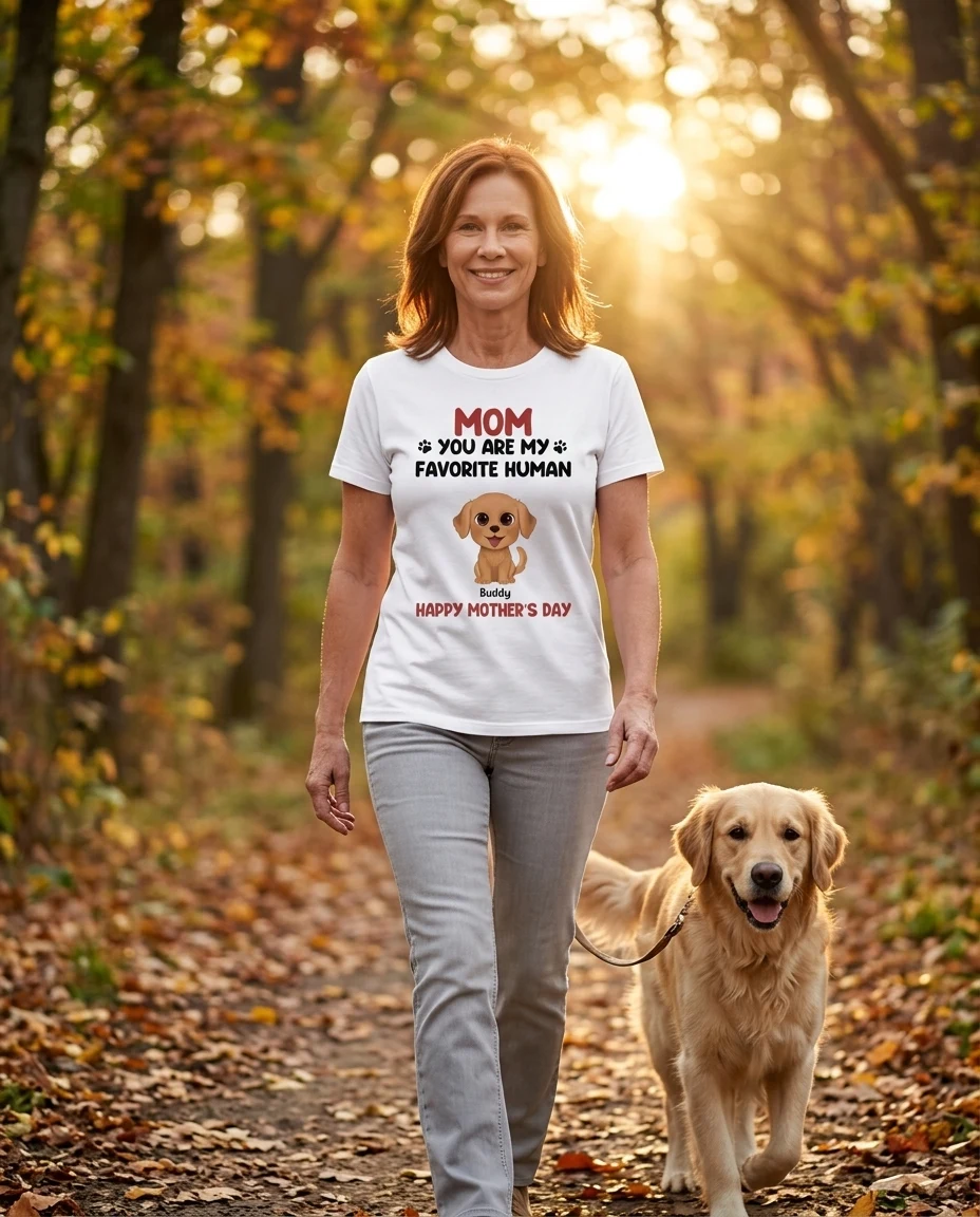 Mom You Are My Favorite Human Happy Mother's Day Gift For Dog Mom Personalized Shirt — White