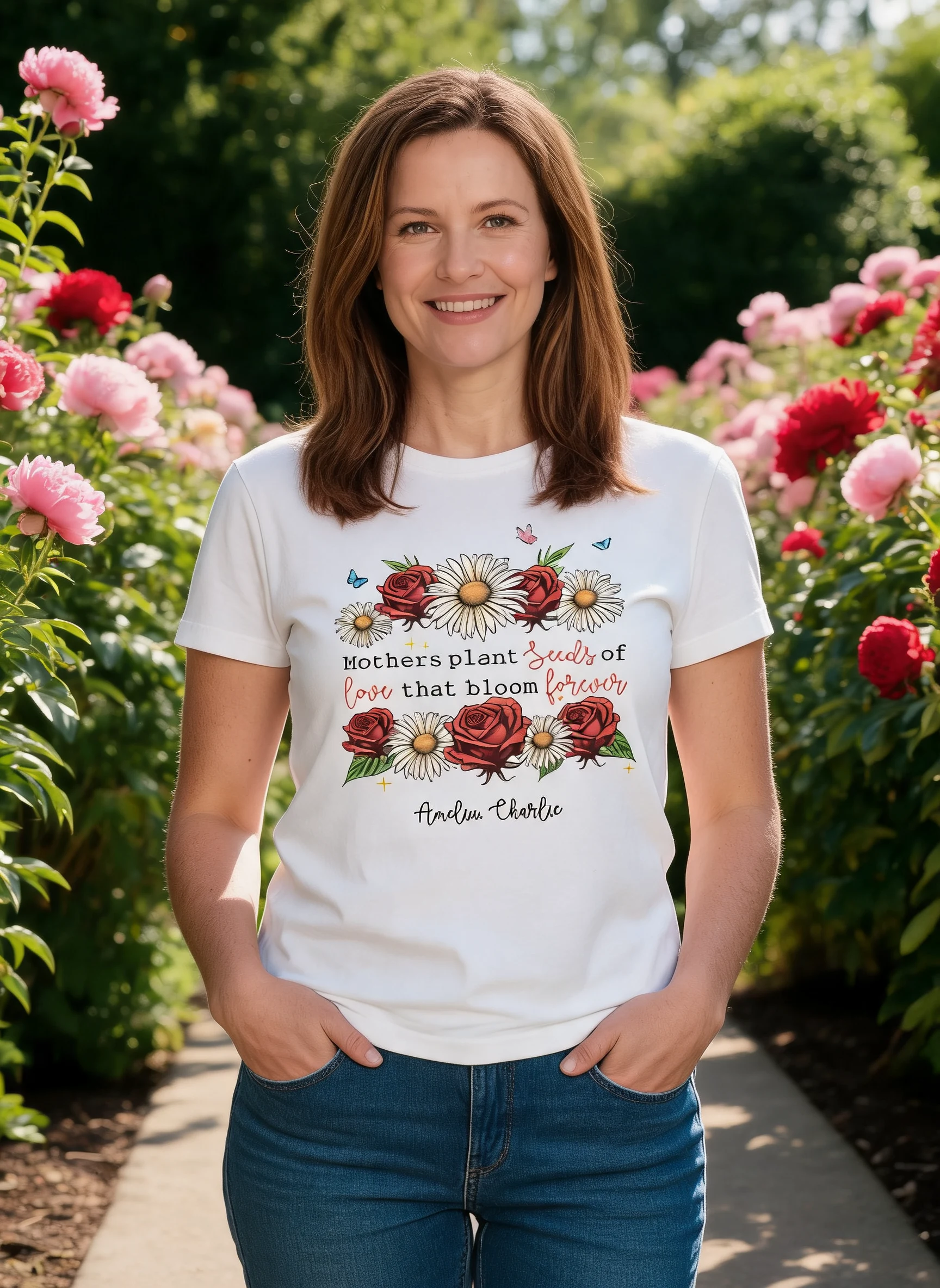 Mothers Plant Seed of Love Personalized Birth Month Shirt, Gift for Moms — White