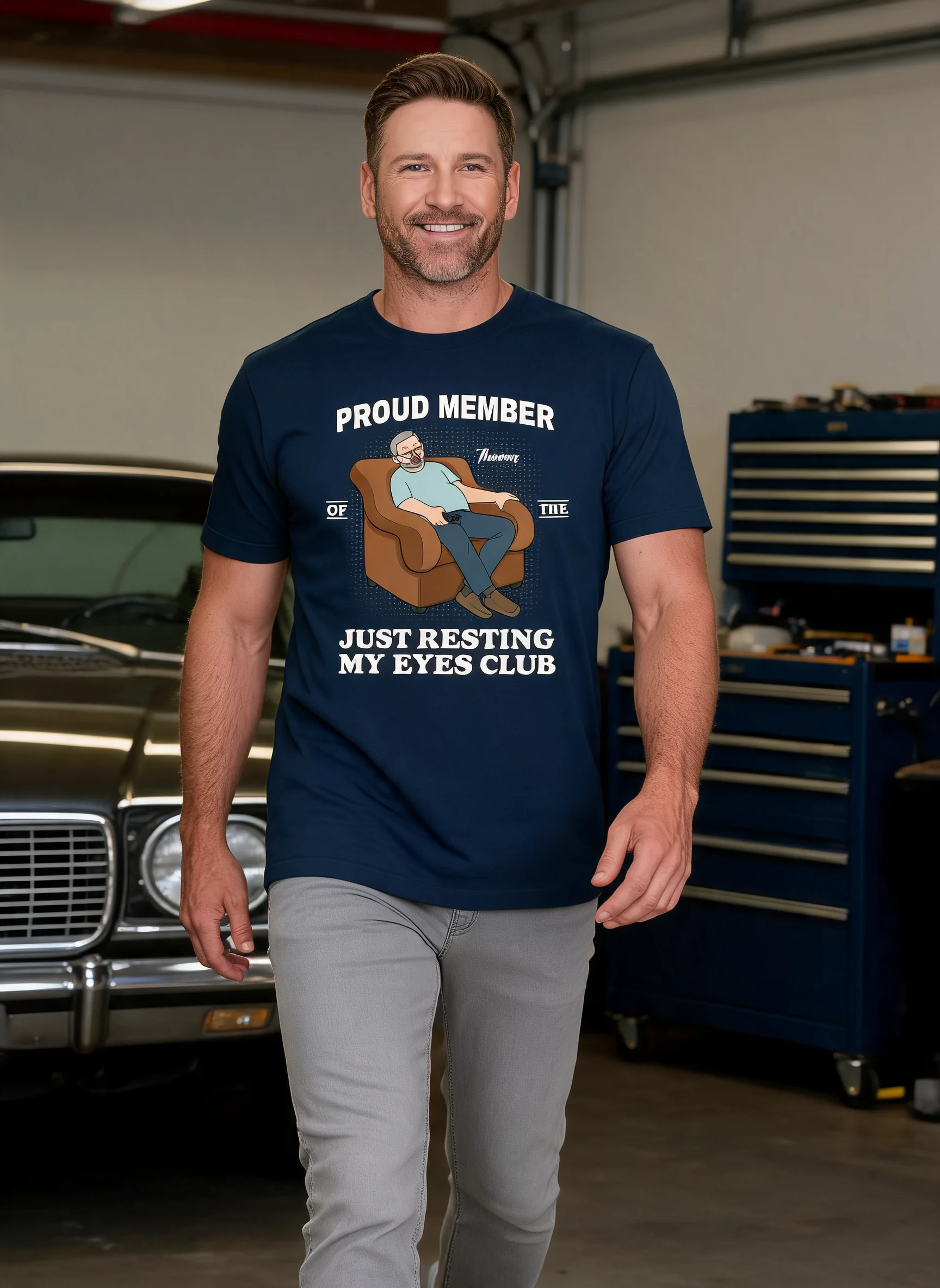 Proud Member Of Just Resting My Eyes Club - Personalized Shirt - Funny Father's Day Gift For Husband, Dad — Light Blue