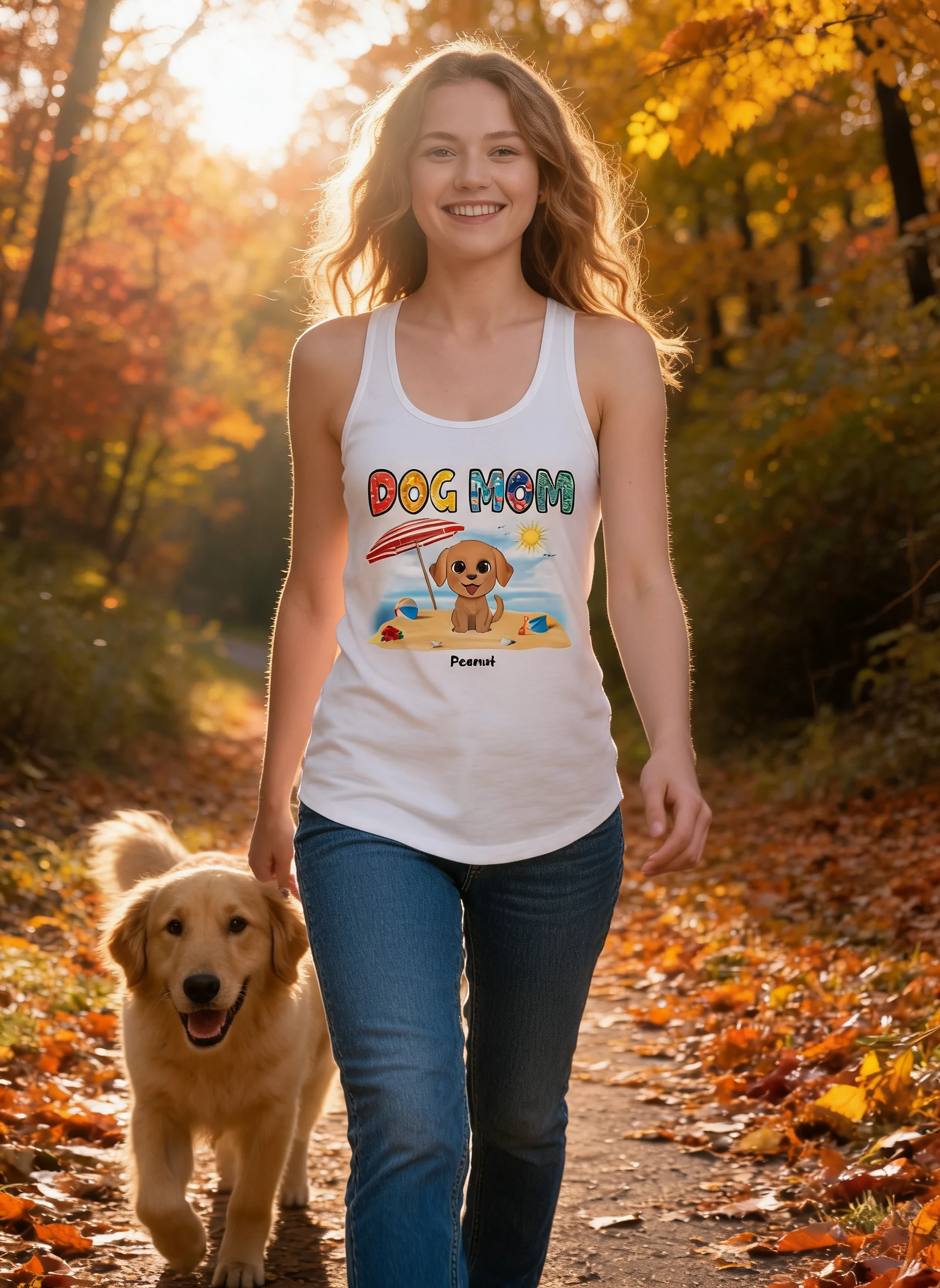 Summer Pattern Dog Mom Watercolor Cute Dogs Personalized Tank Top Shirt — White