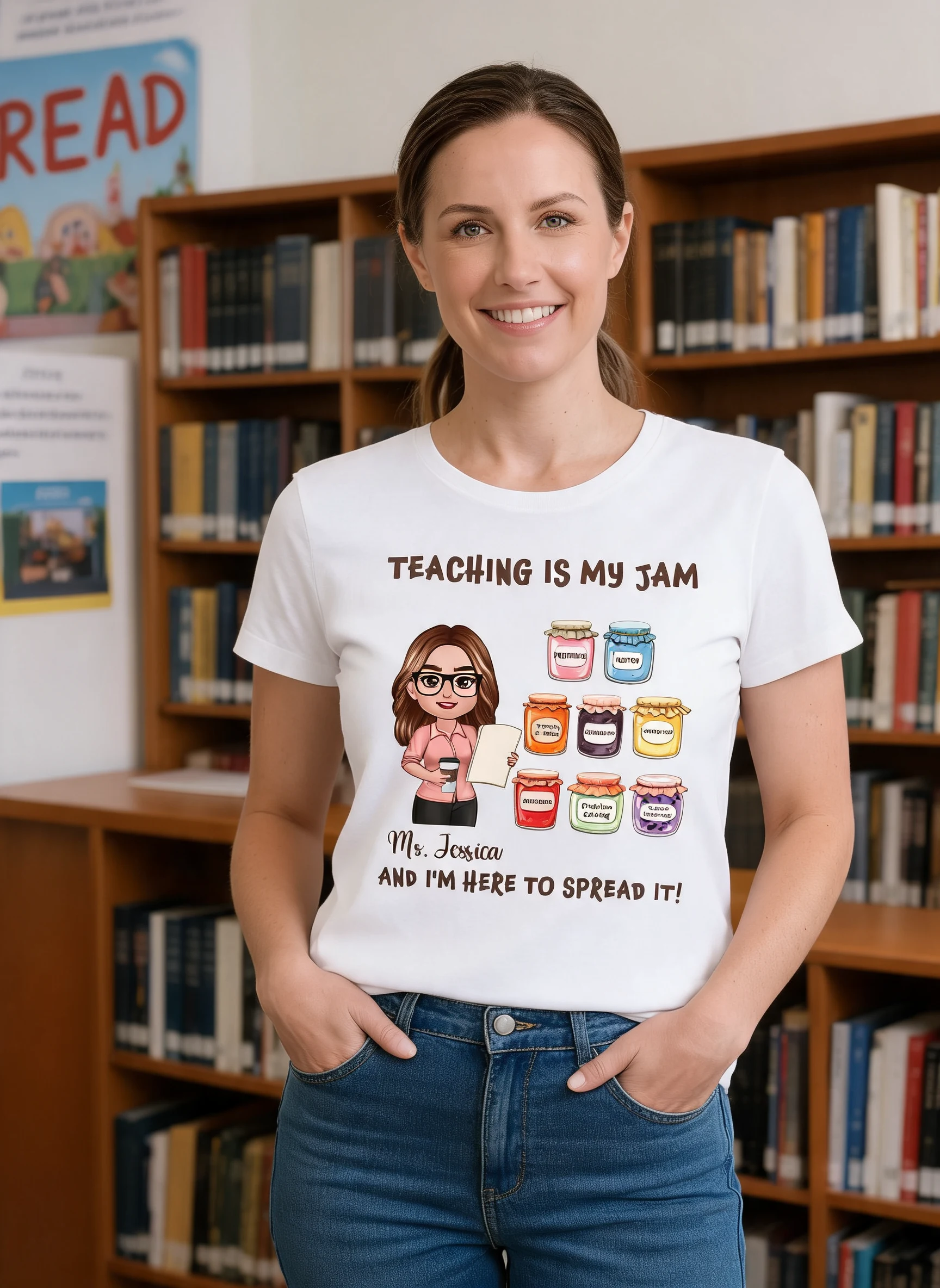 Teacher Teaching Is My Jam Personalized Shirt — White