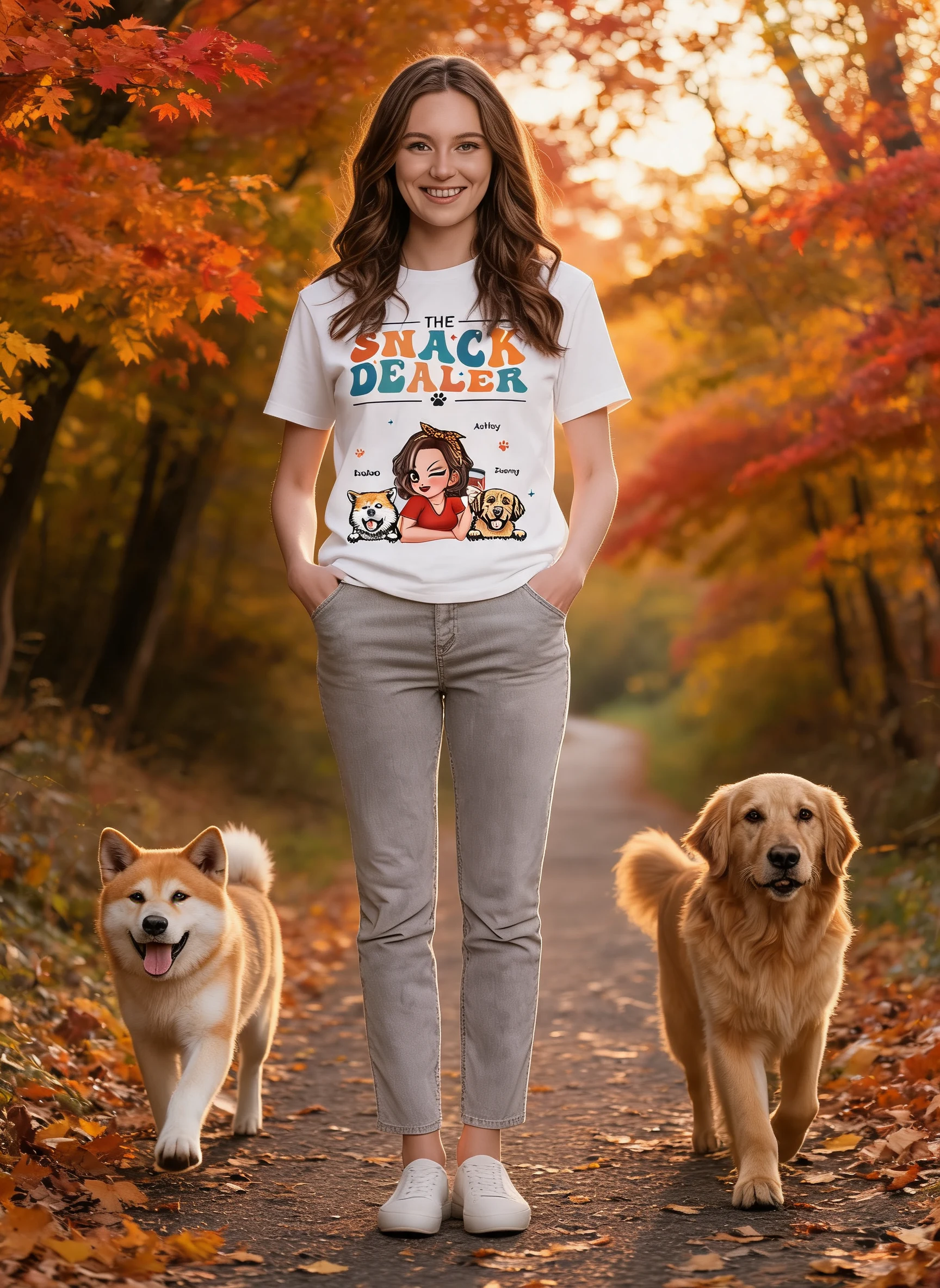 The Snack Dealer Retro-Style Hunde Personalisiertes Shirt — Weiß
