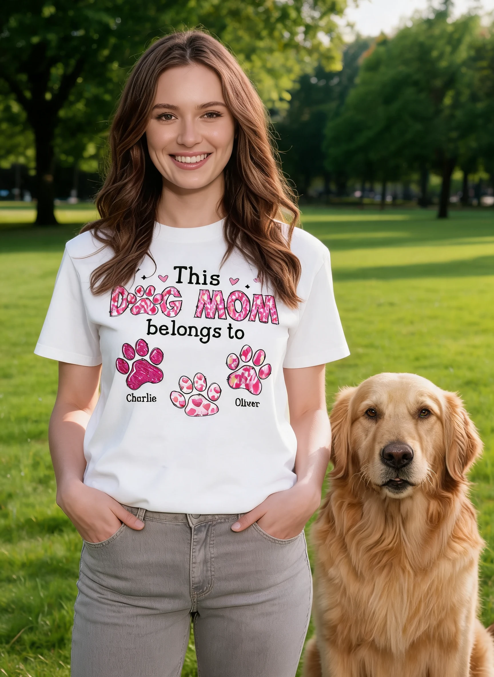 Esta mamá de perro pertenece a camiseta personalizada, regalo para amantes de perros, mamás de perros — Blanco