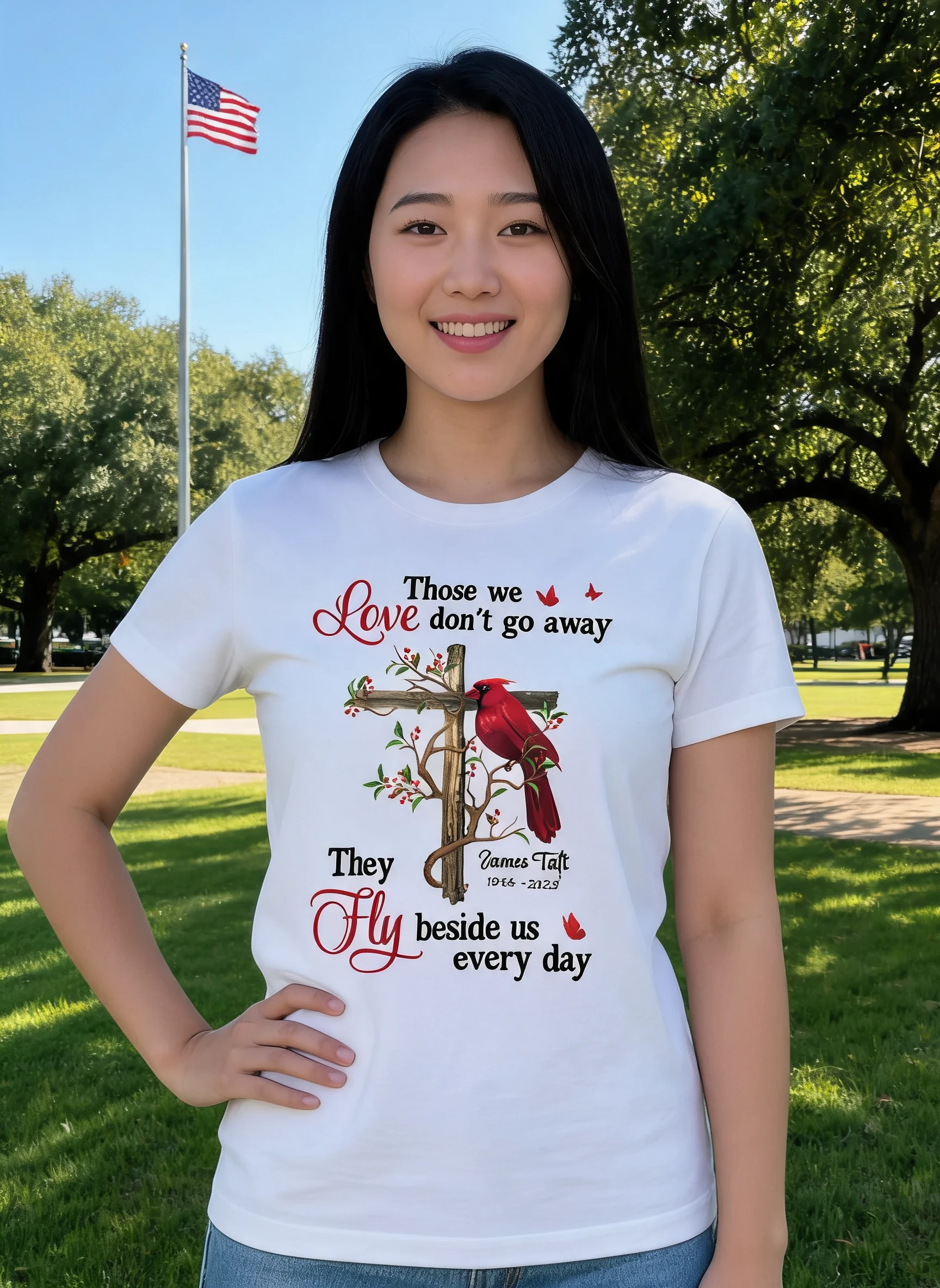 Those We Love Don't Go Away Memorial Gift Family Personalized Shirt β White