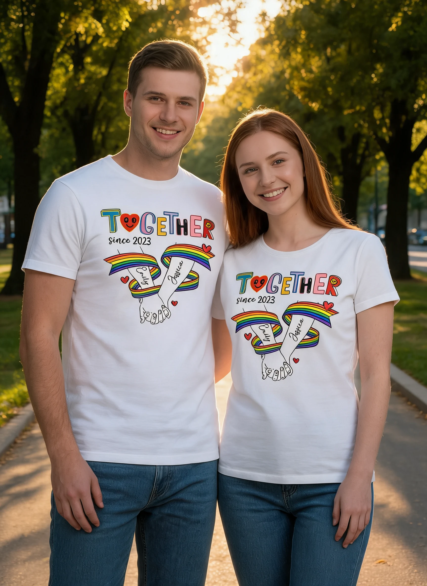Together Since LGBT Couple Hand In Hand Personalized Shirt, Pride Month — White