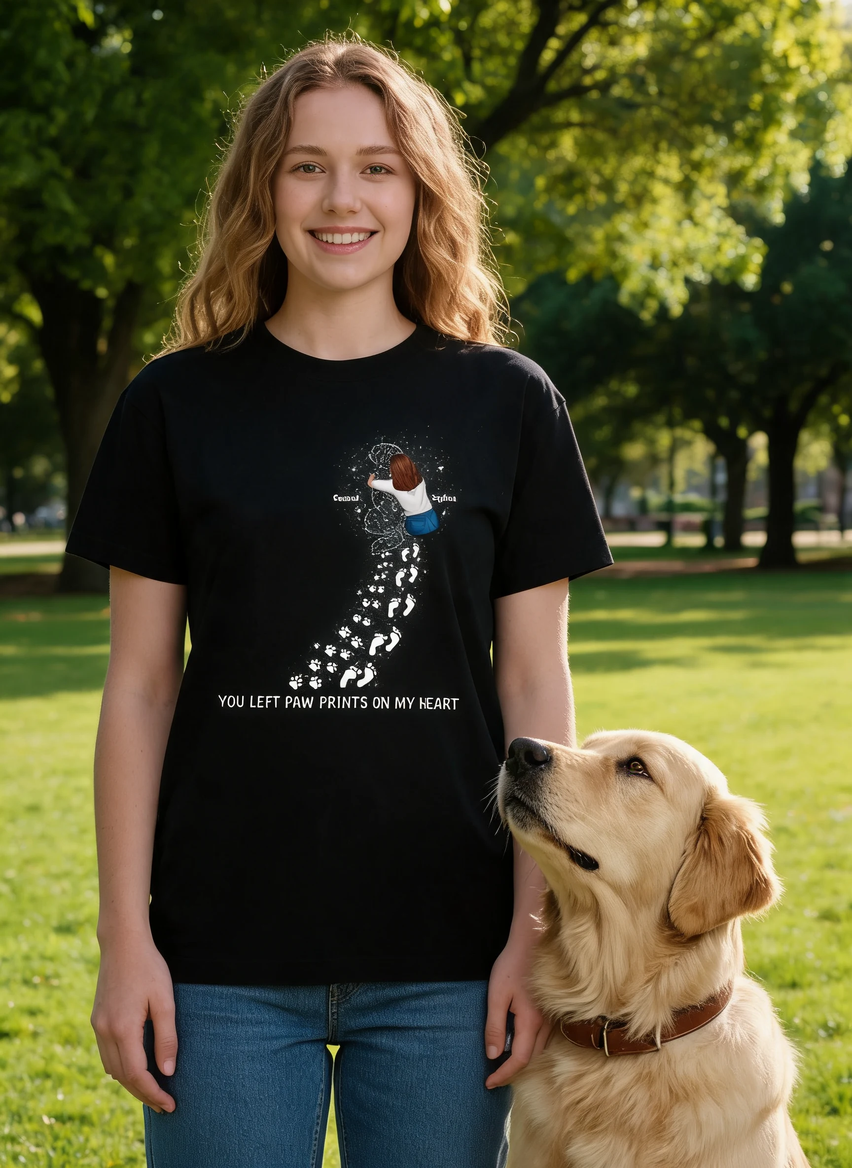 You Left Paw Prints On My Heart Dog Memorial Keepsake Personalized Shirt β Black