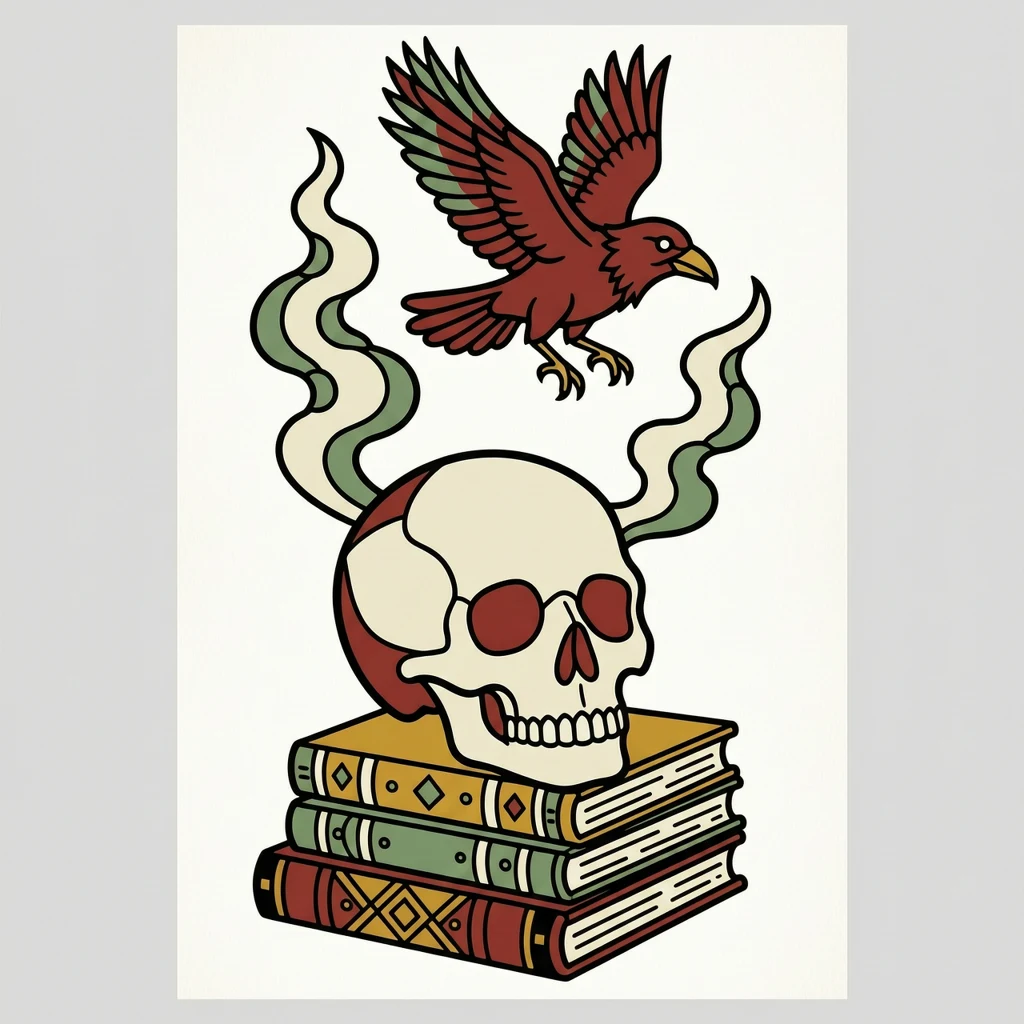Dark Academia Skull