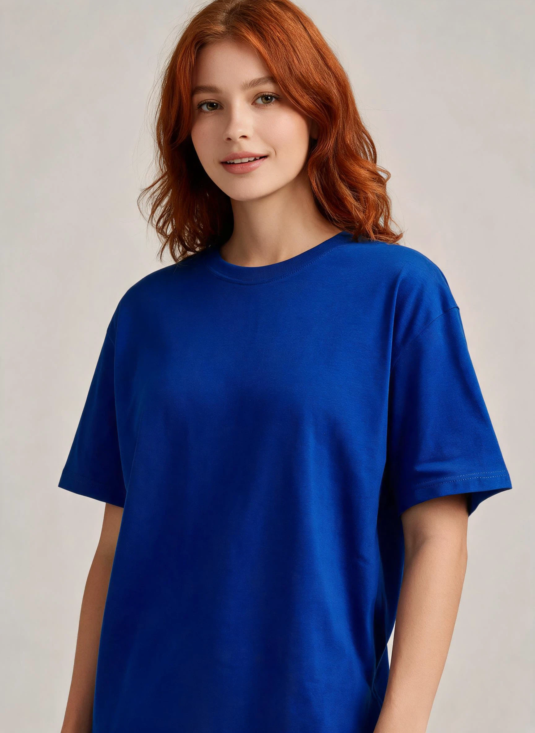 Streetwear Drop-shoulder Side-slit Crew-neck Tee