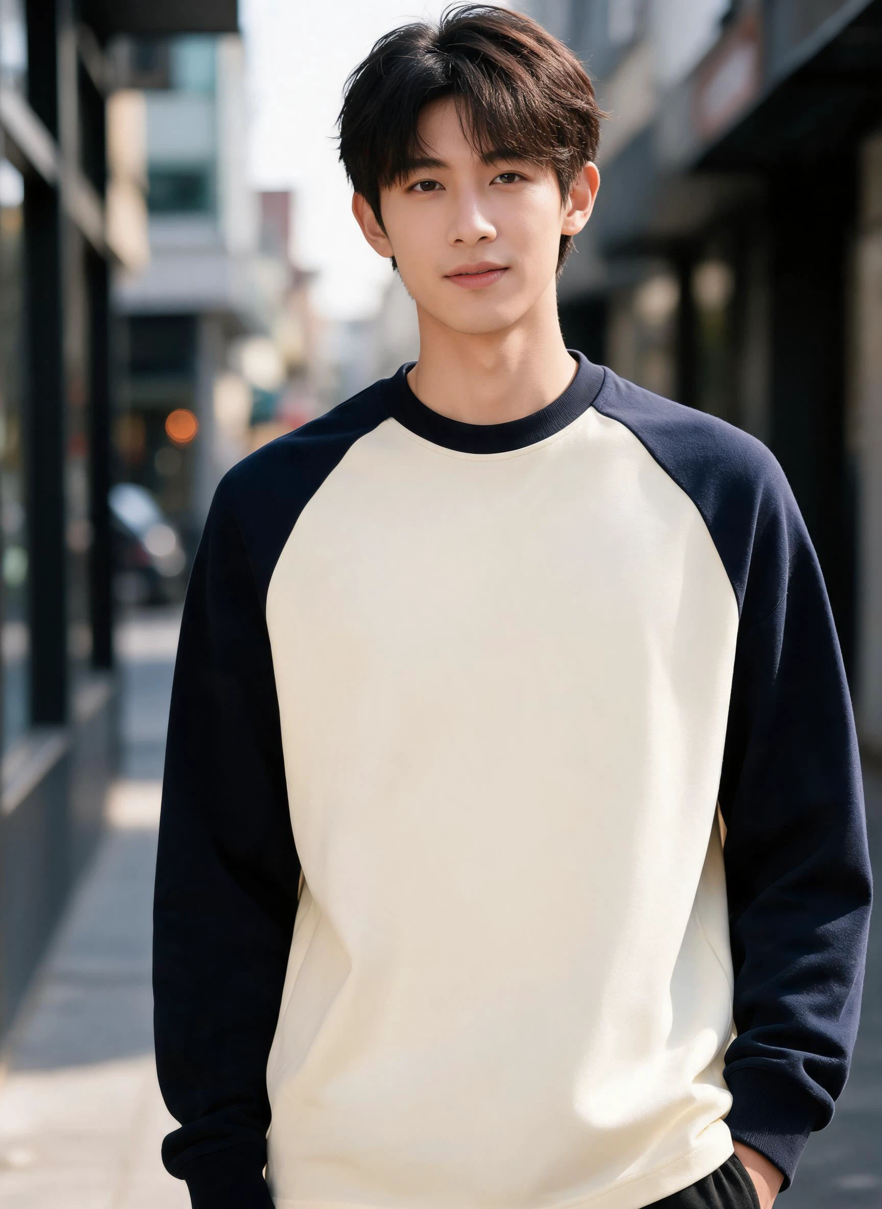 Streetwear Raglan Crew-neck Sweatshirt