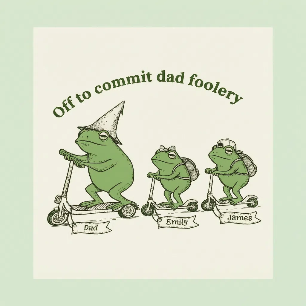 Off to commit dad foolery
