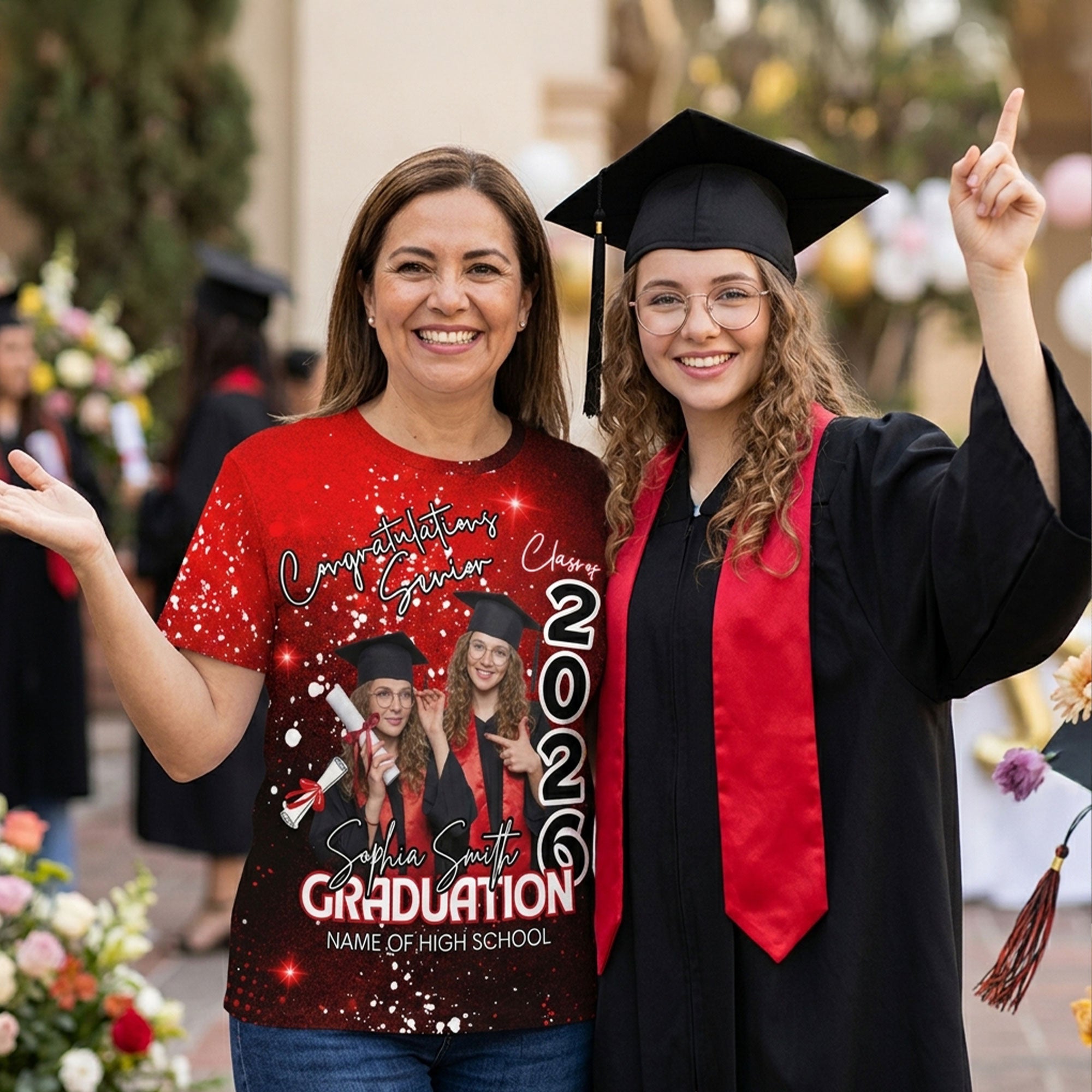 Class Of A Graduate Custom Photo - Personalized Shirt - Family Matching Graduation Shirt, Graduation Party Gift, Senior Class of 2026 — Light Pink