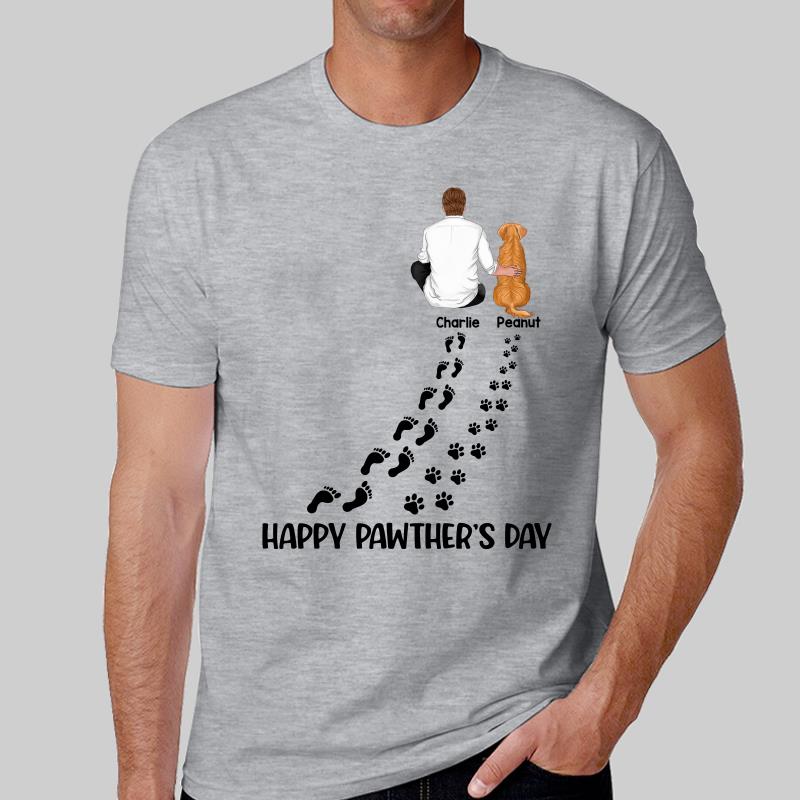 Camiseta personalizada Happy Pawther's Day para papá perruno — Sport Grey