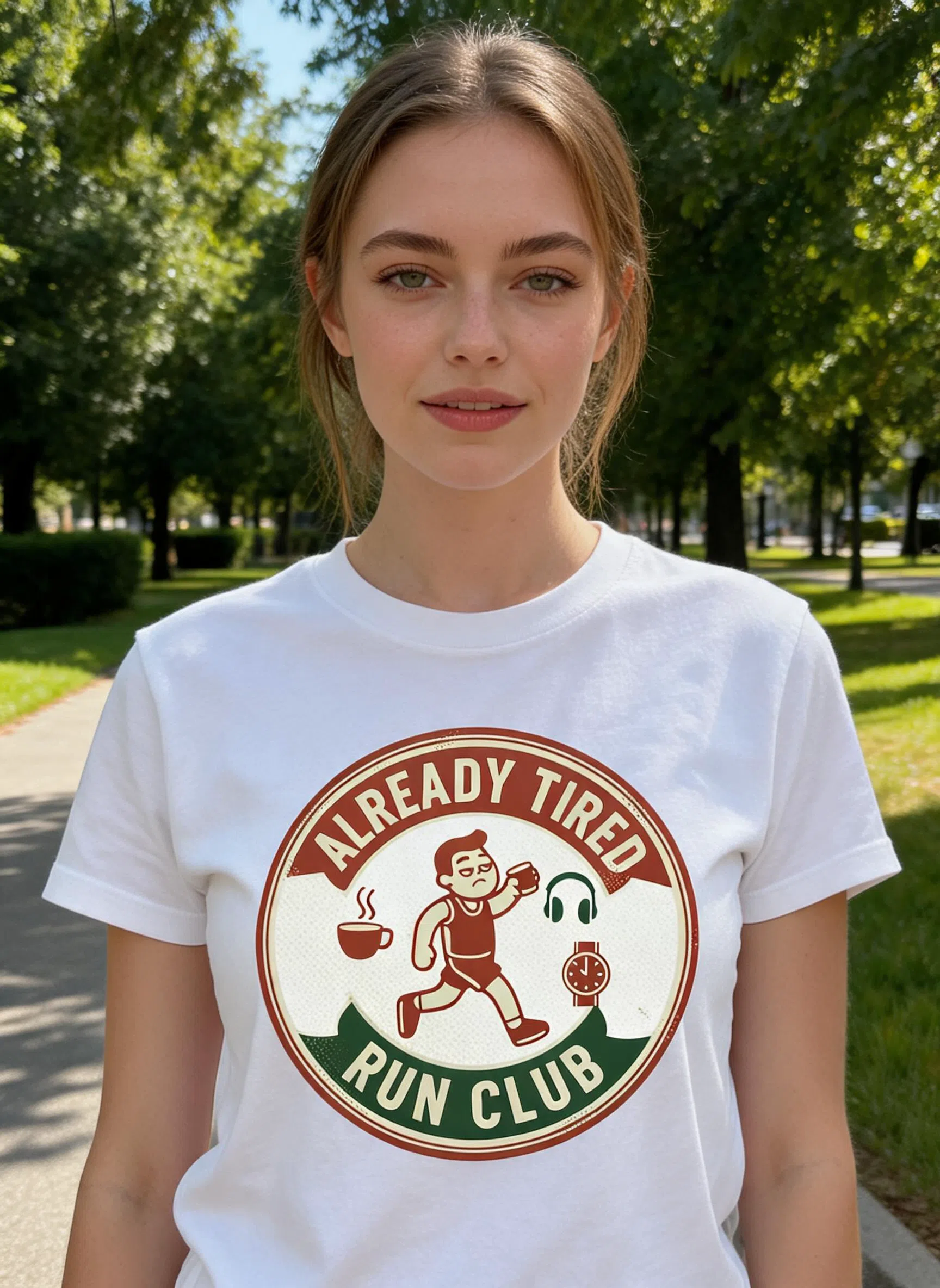 Already Tired Run Club Graphic Tee - Funny Retro Runner Meme Shirt — White