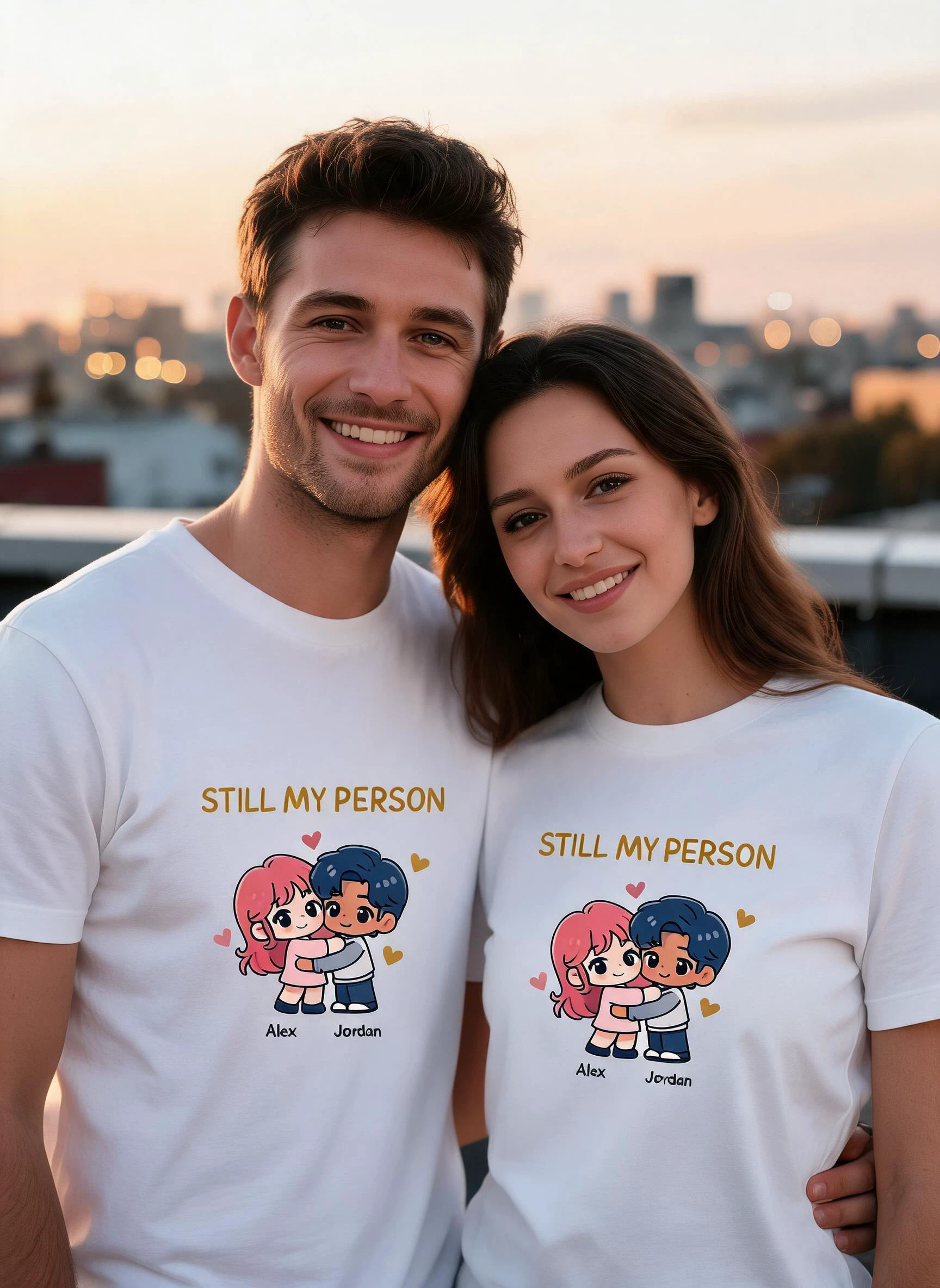 Still My Person Personalized Anniversary Matching Shirt - Custom Photo & Names Couple Gift — White