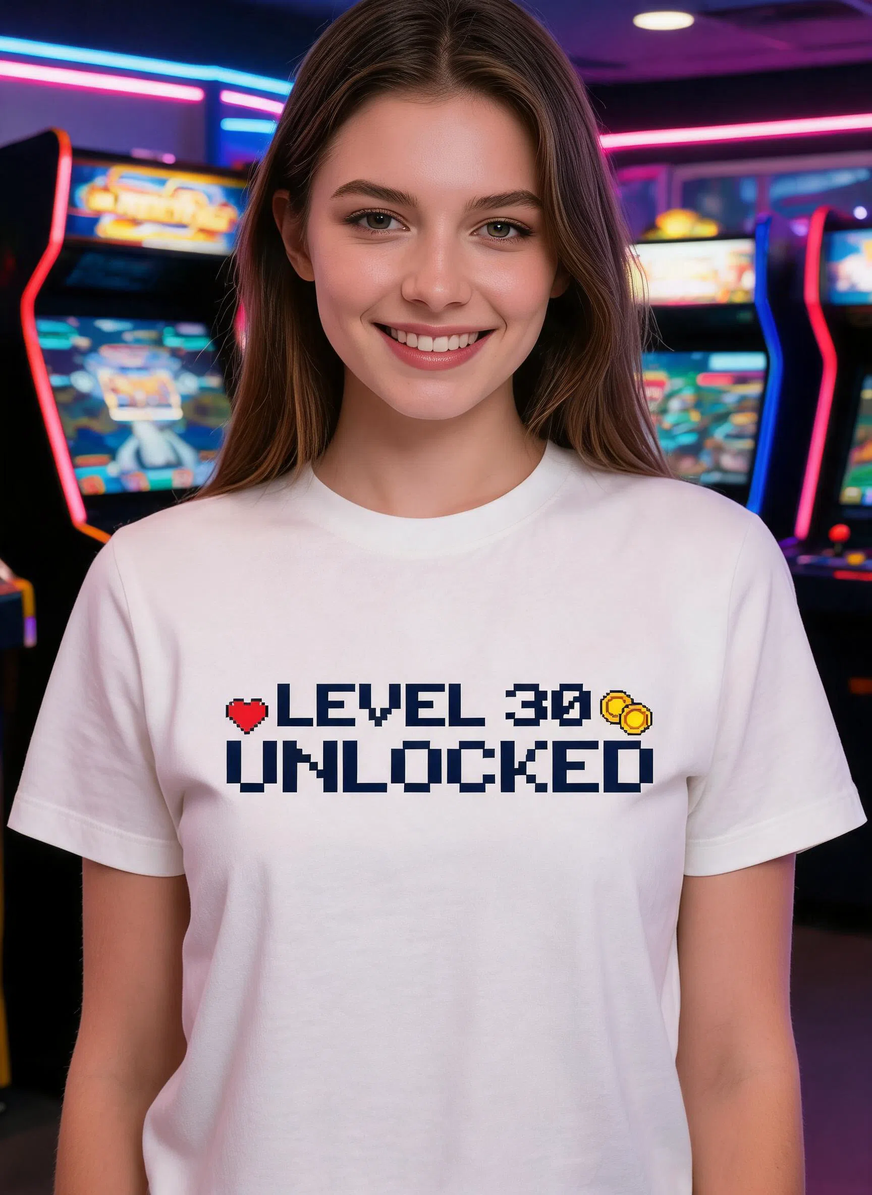 Level Unlocked Personalized Birthday Shirt - Custom Age Gamer Gift — White