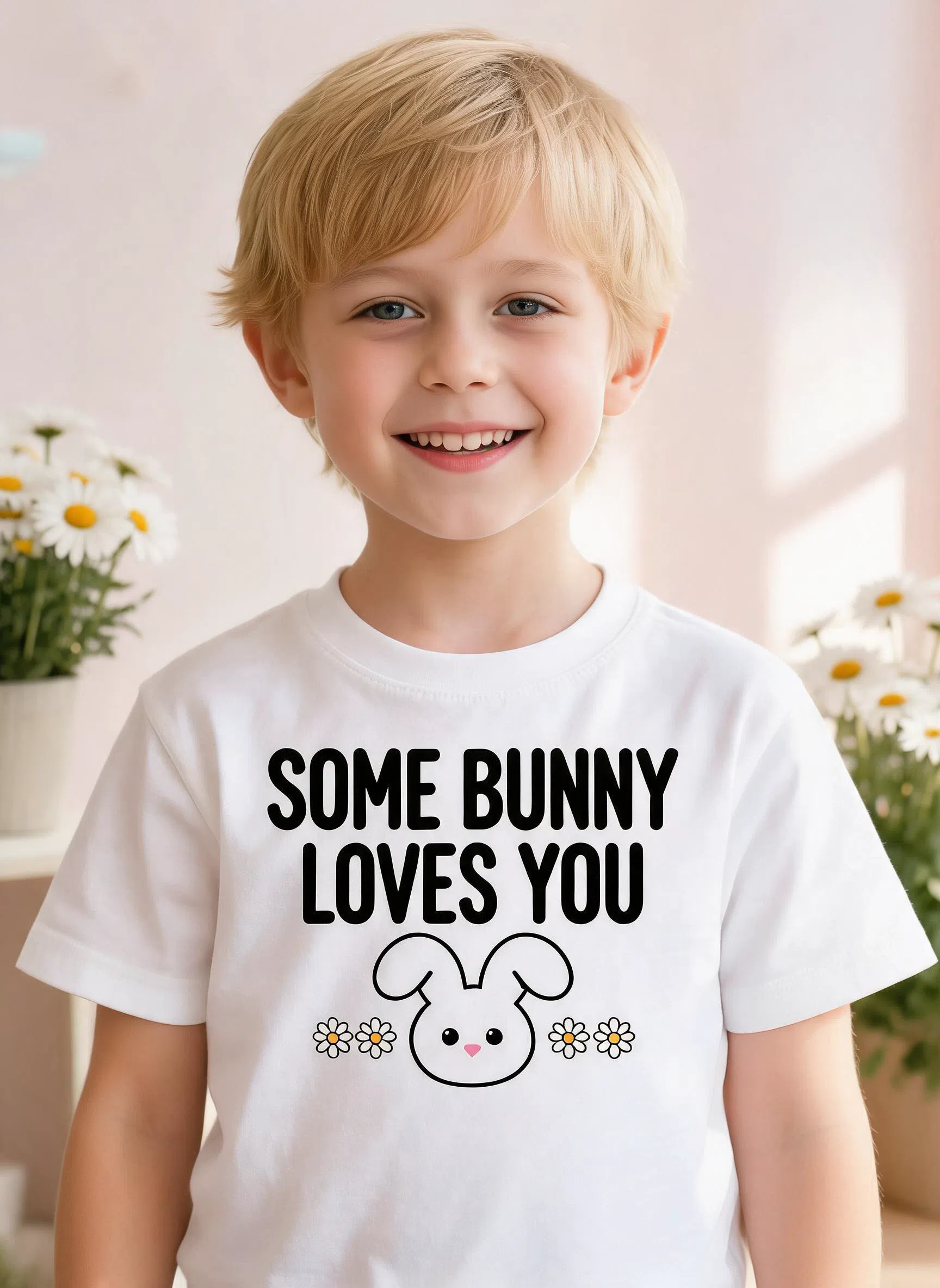 Some Bunny Loves You Easter Shirt - Custom Text Cute Bunny Gift — White