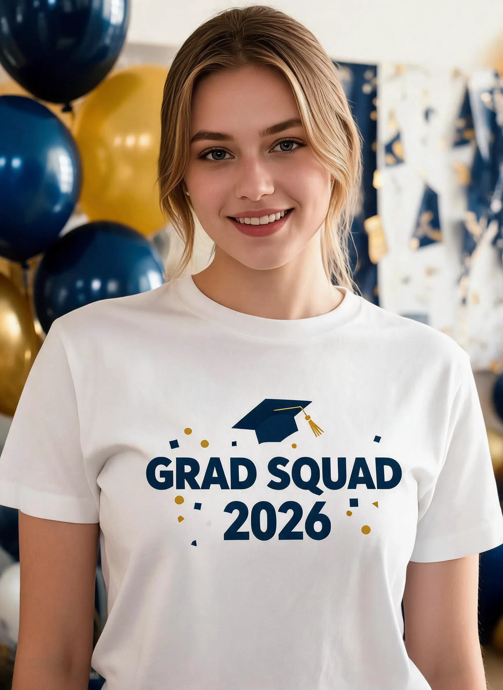 Grad Squad Matching Graduation Shirt - Custom Year Family Gift — White
