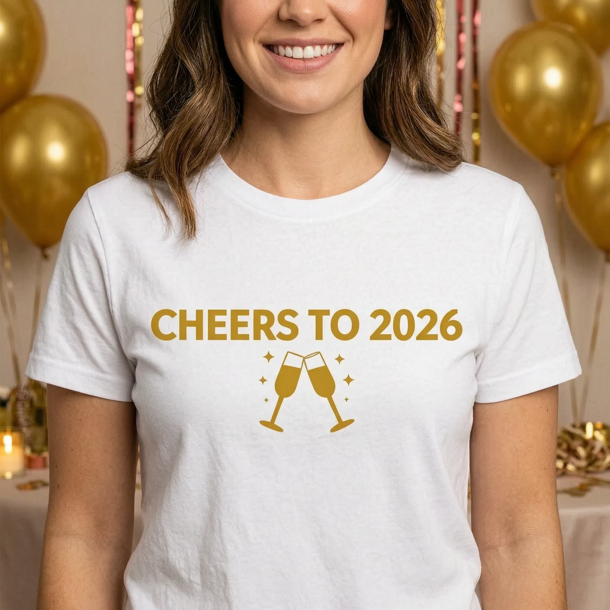 Cheers To 2026 New Year Shirt - Custom Year Champagne Gift β White
