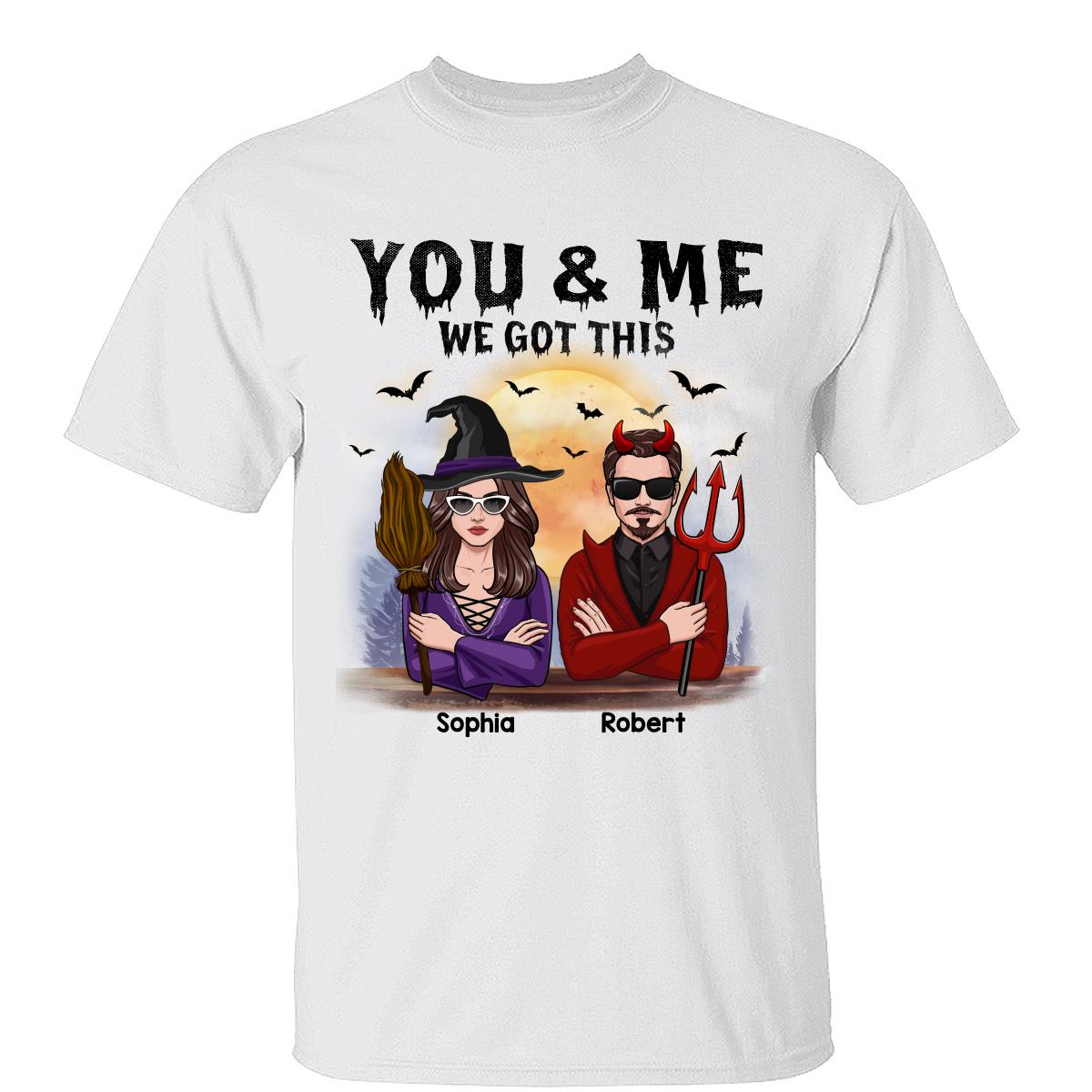 Paar Zusammen Seit Halloween Personalisiertes Partner-Shirt — Weiß