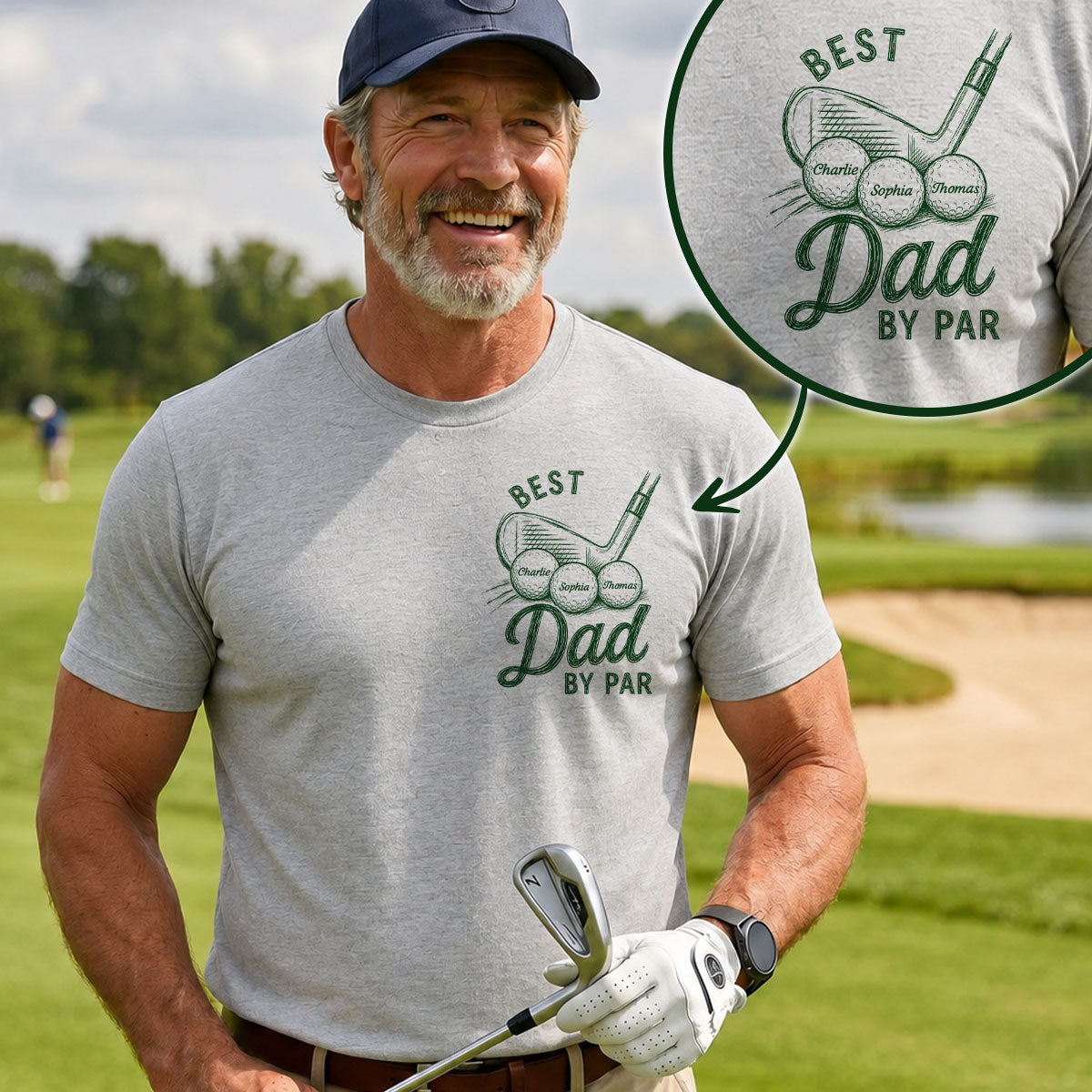 Best Dad By Par Golf Lover - Personalized Shirt - Father's Day Gift for Dad, Husband — Sport Grey