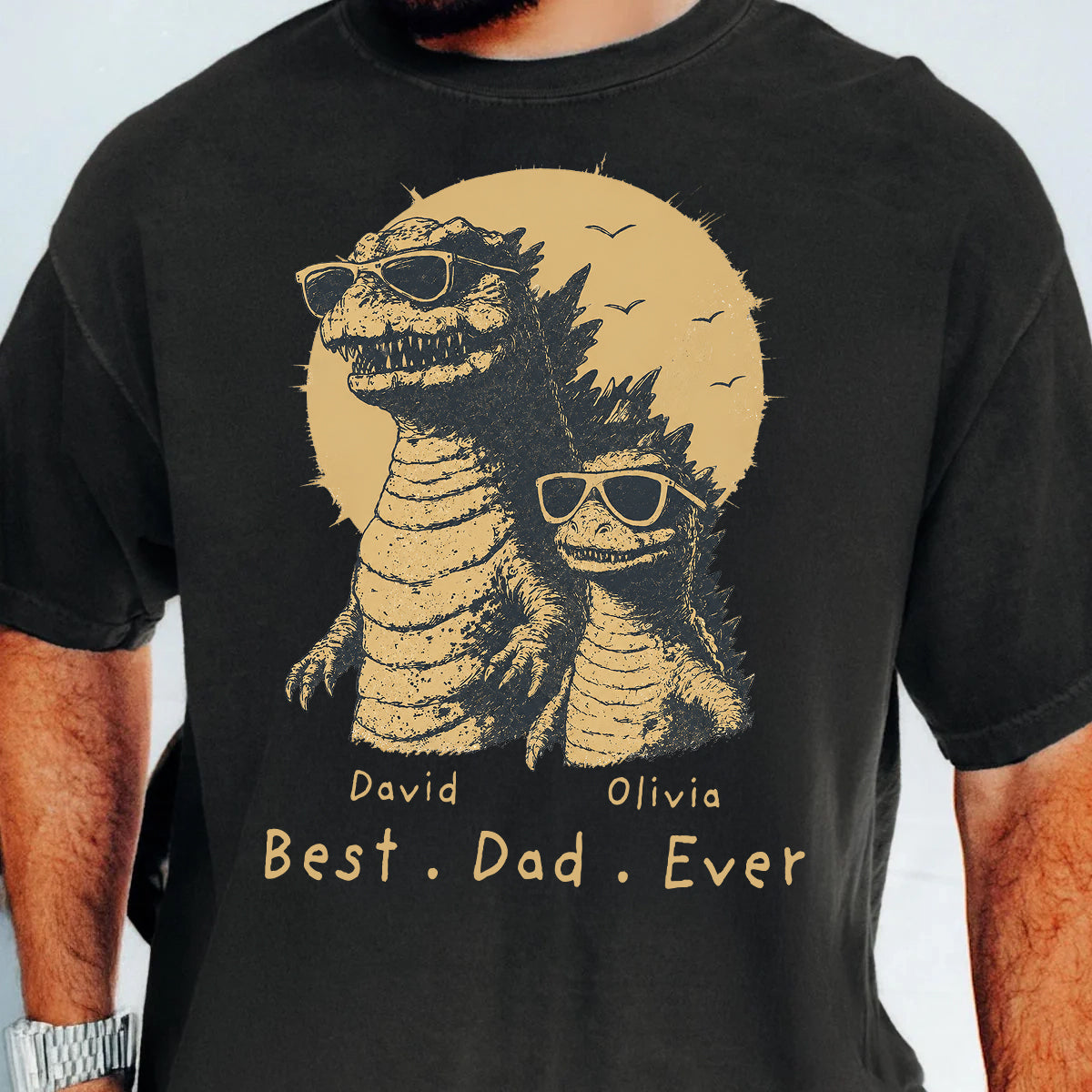 Best Dad Ever - Personalized Shirt - Funny Father's Day Gift for Dad, Papa, Husband — Black