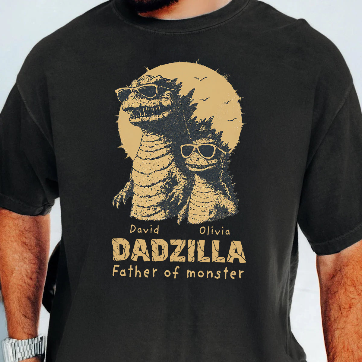 Father of Monsters - Personalized Shirt - Funny Father's Day Gift for Dad, Papa, Husband — Black