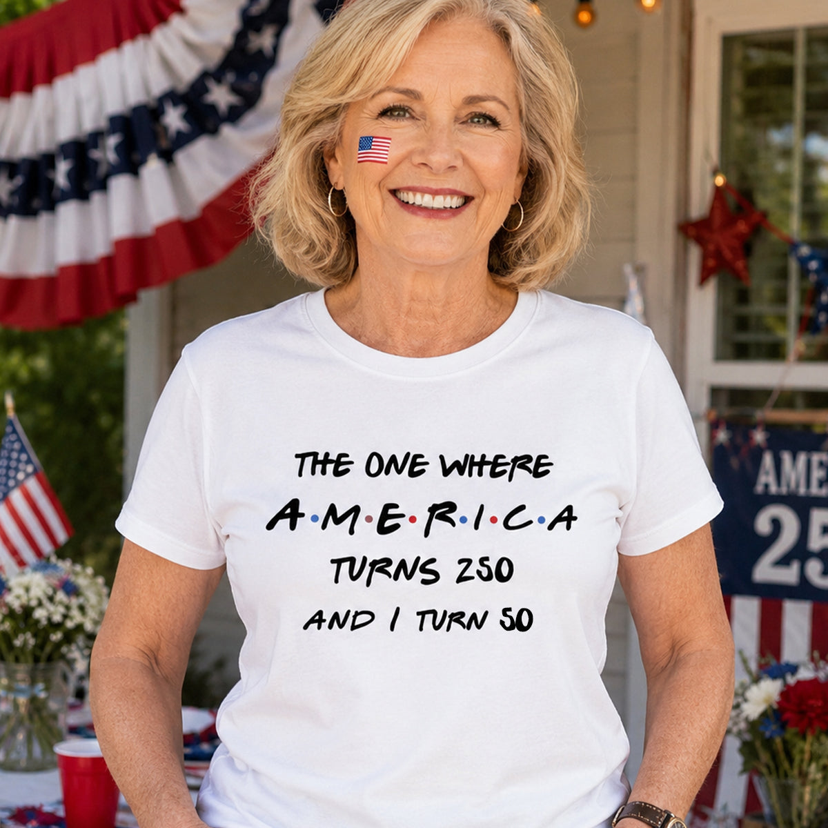 The One Where America Turns 250 - Personalized Shirt - Birthday Gift for Him, for Her, 250th Anniversary — White