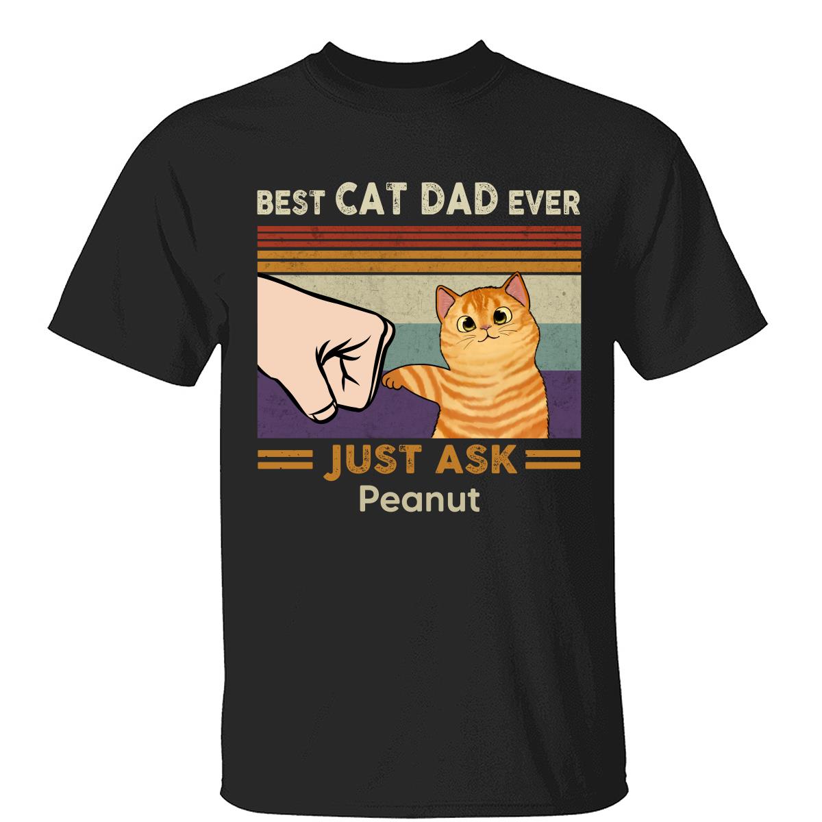 Meilleur Papa Maman De Chat De Tous Les Temps Chat Pelucheux Nouvelle Palette De Couleurs T-Shirt Personnalisé — Noir