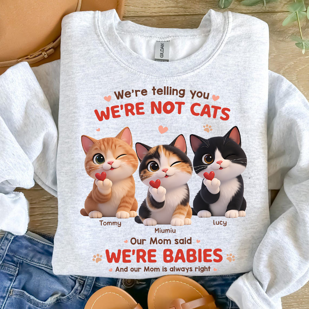 I'm Telling You I'm Not A Cat - Personalized Shirt - Sentimental Gift for Cat Moms — Sport Grey