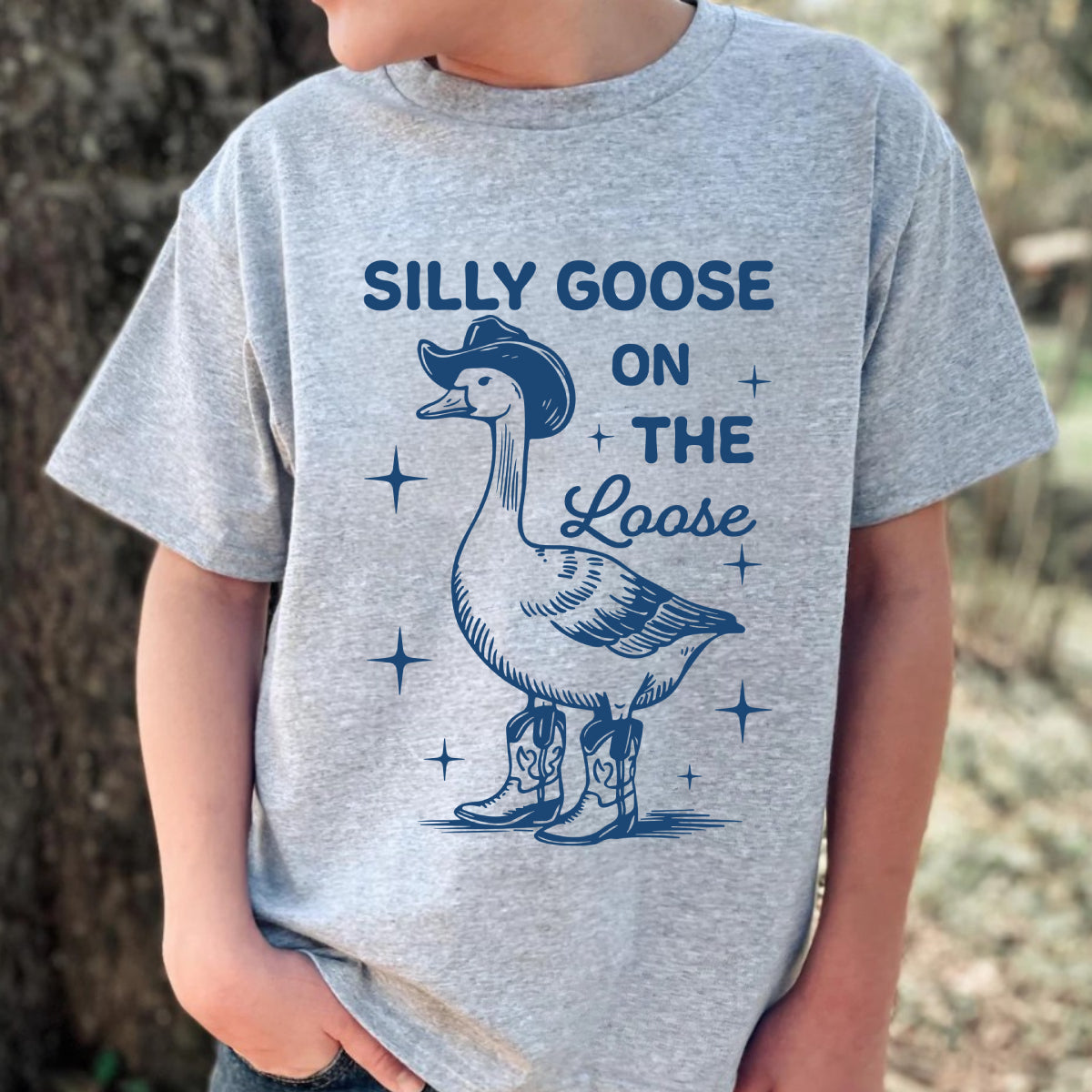 Silly Goose On The Loose Funny Shirt For Kid — Sport Grey