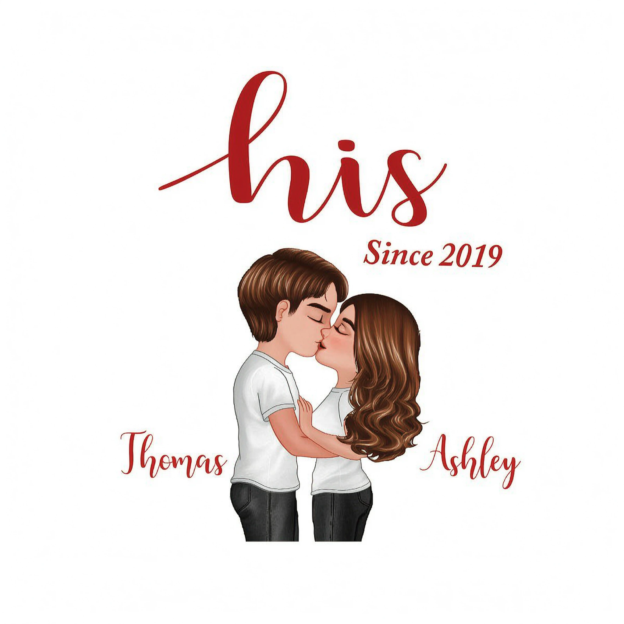 Couple His Her Valentine�s Day Personalized Matching Shirts [Set of 2 Shirts]