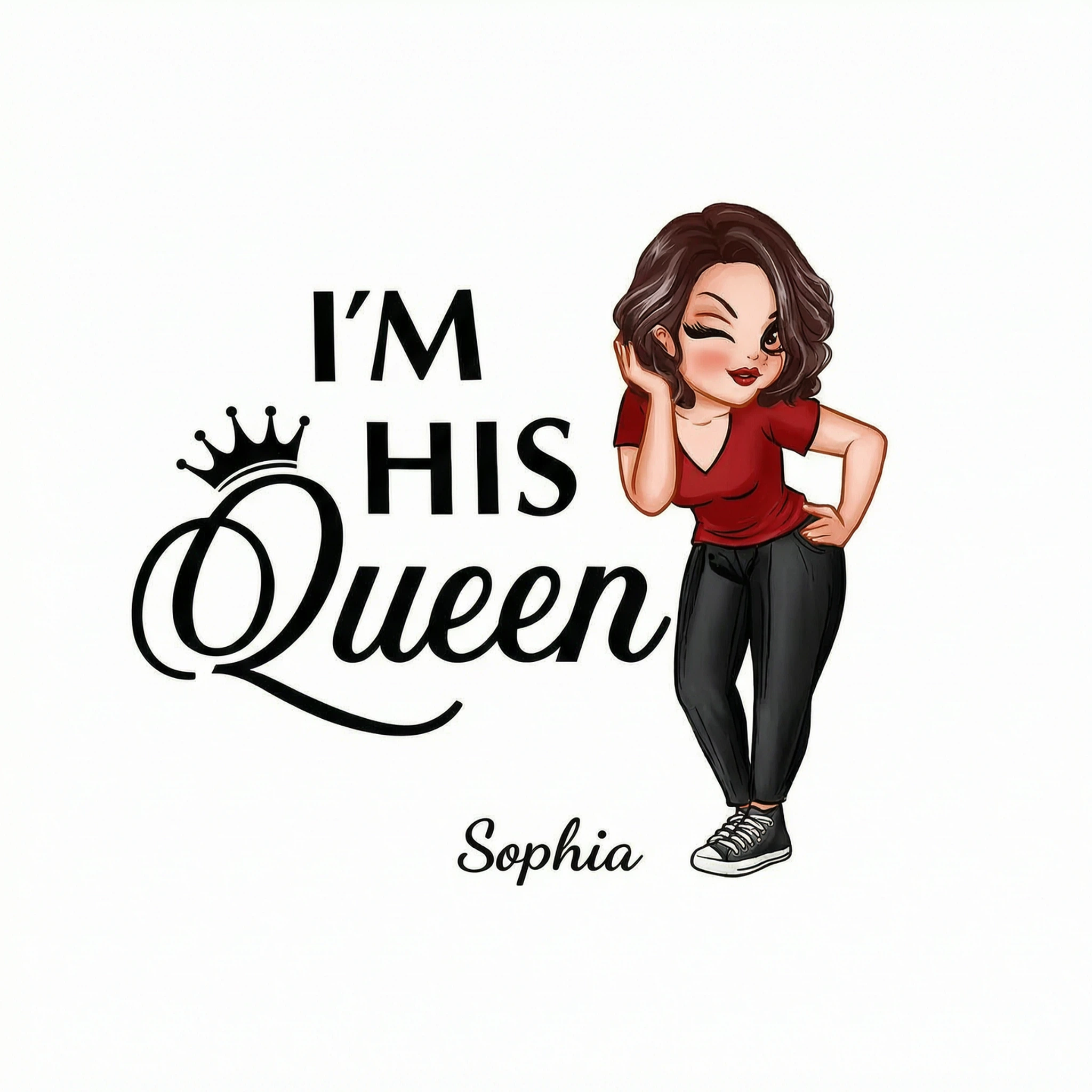 Her King His Queen Valentine�s Day Gift For Couple Personalized Matching Shirts [Set of 2 Shirts]