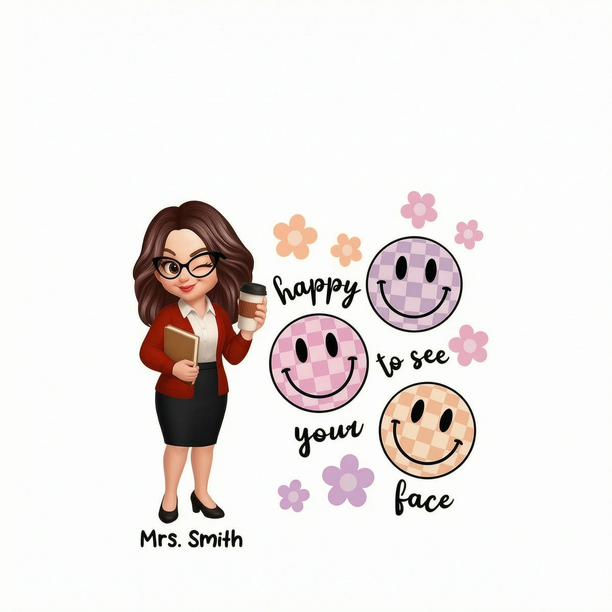 Happy To See Your Face Smiley Face Persomalized Shirt, Back To School Shirt For Teachers