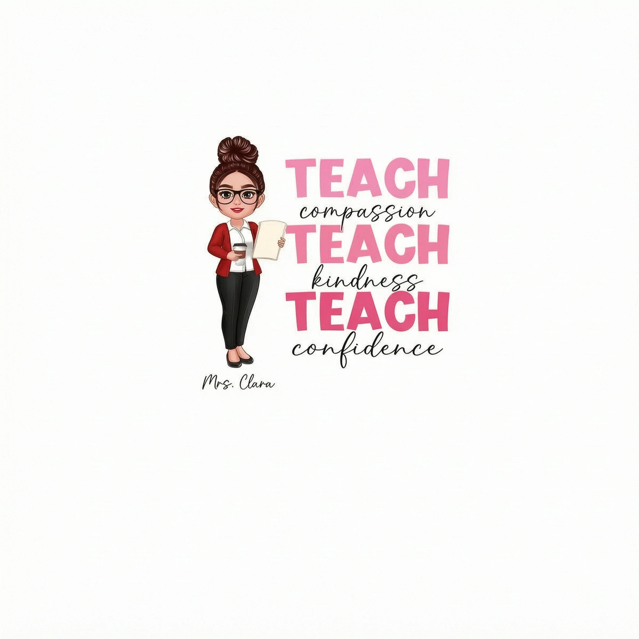 Teach Compassion Kindness Confidence Inspiring Teacher Personalized Shirt, Back to School