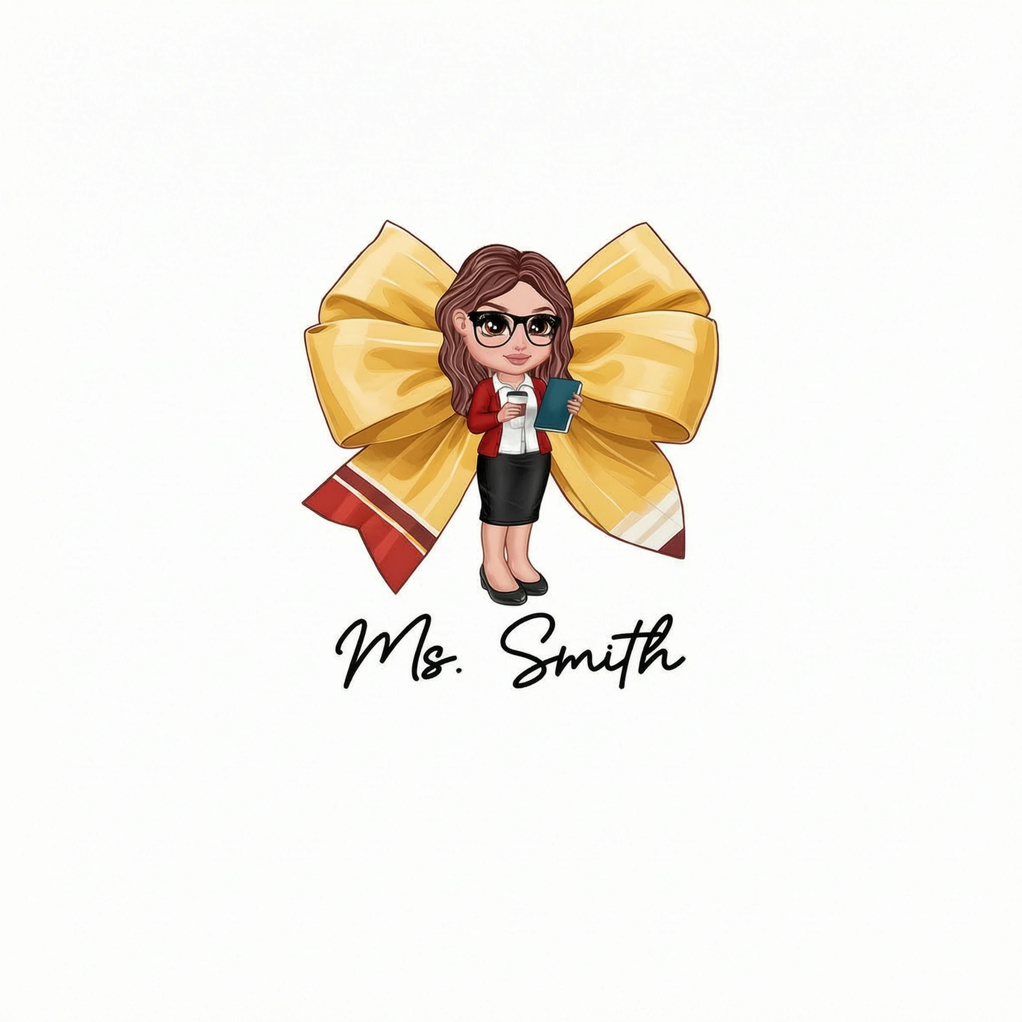 Pencil Coquette Bow Personalized Shirt, Appreciation Gift For Teacher