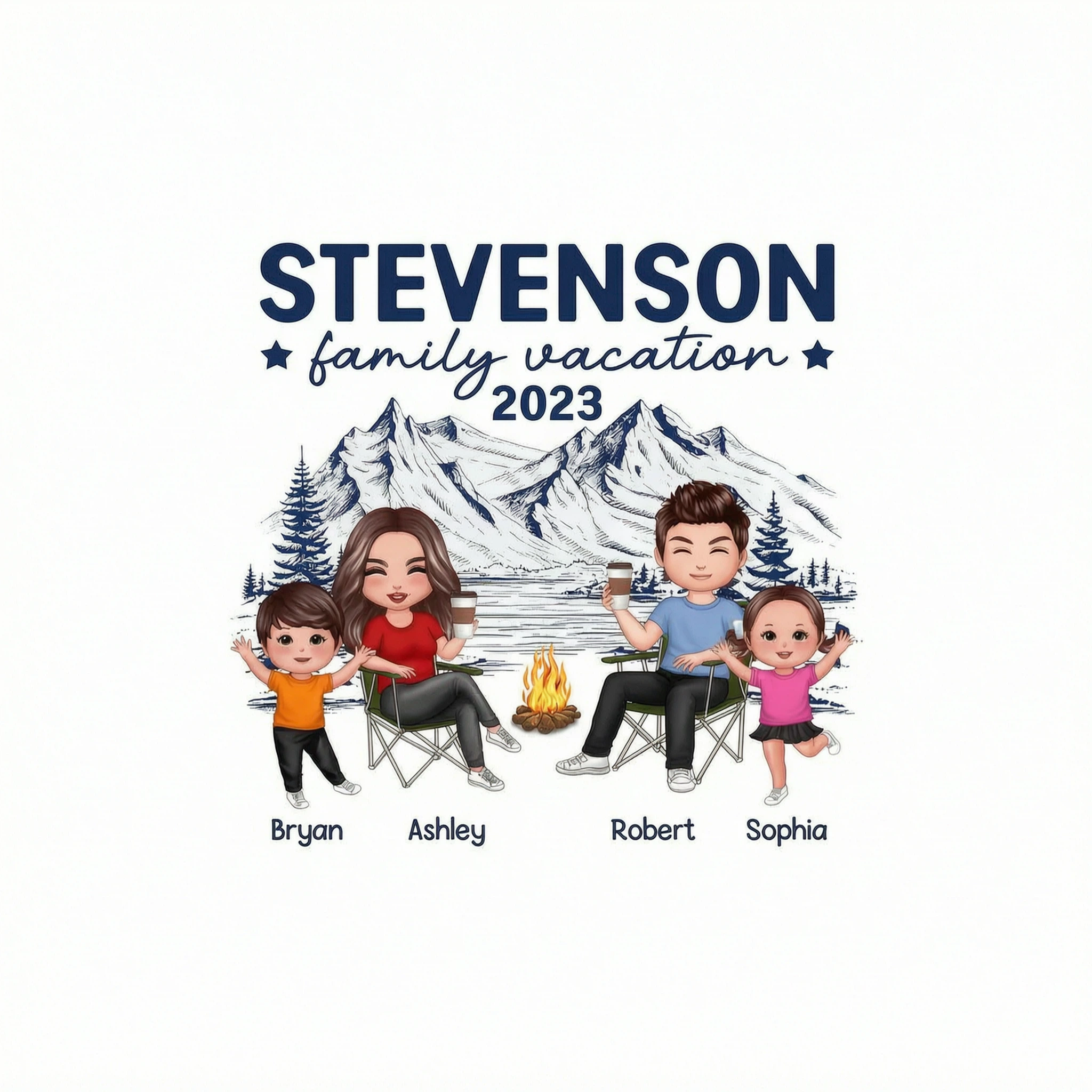 Family Vacation Camping Trip Doll Family Personalized Shirt