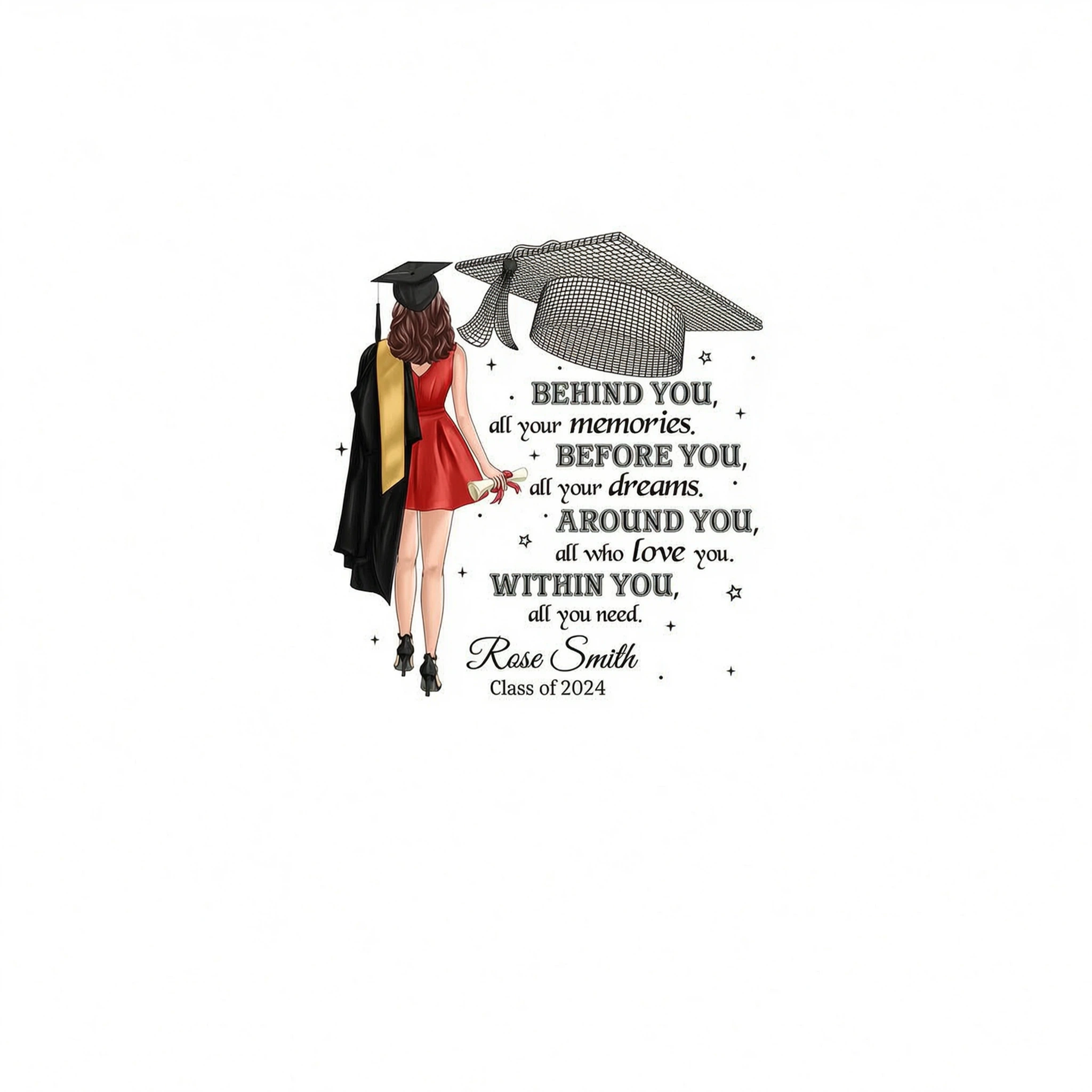 Behind You All Your Memories Graduation Gift Personalized Shirt