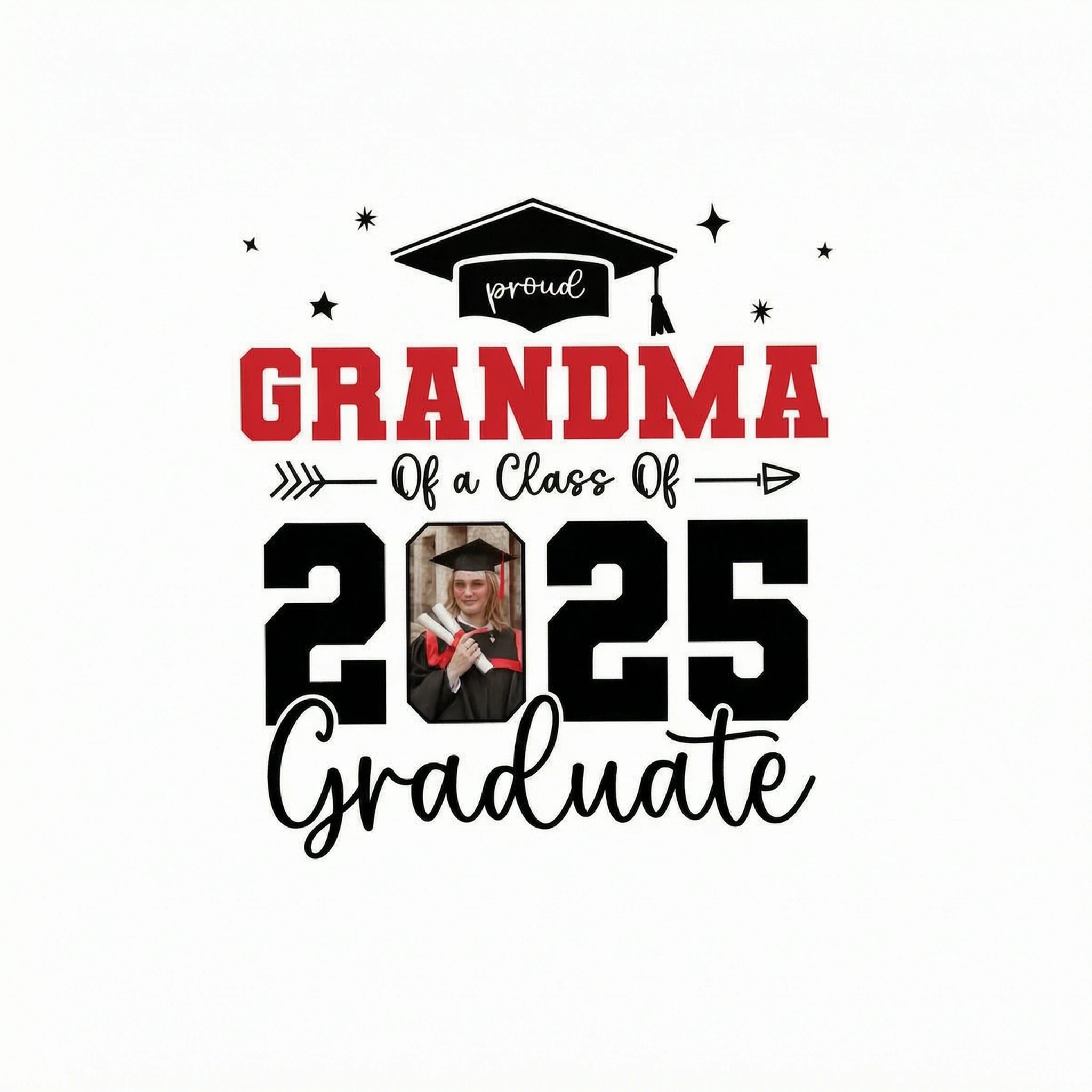 Proud Family Of 2025 Senior Graduation Photo Personalized Shirt