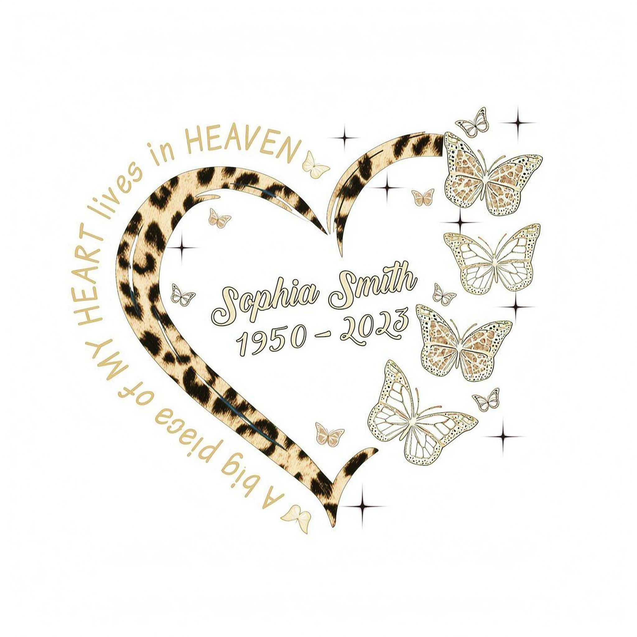 Leopard Big Piece Of My Heart Lives In Heaven Personalized Shirt