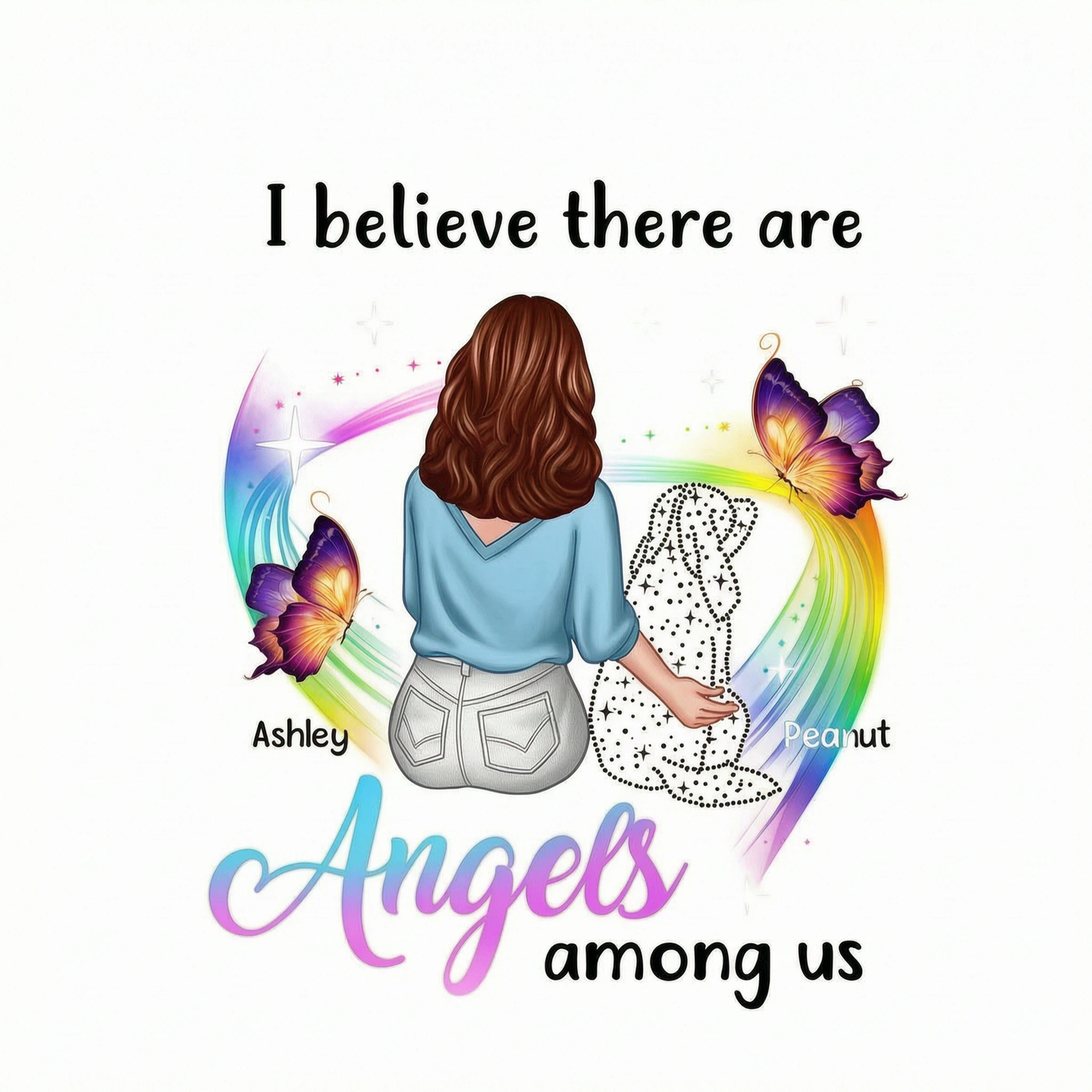 Angels Among Us Dog Memorial Personalized Shirt
