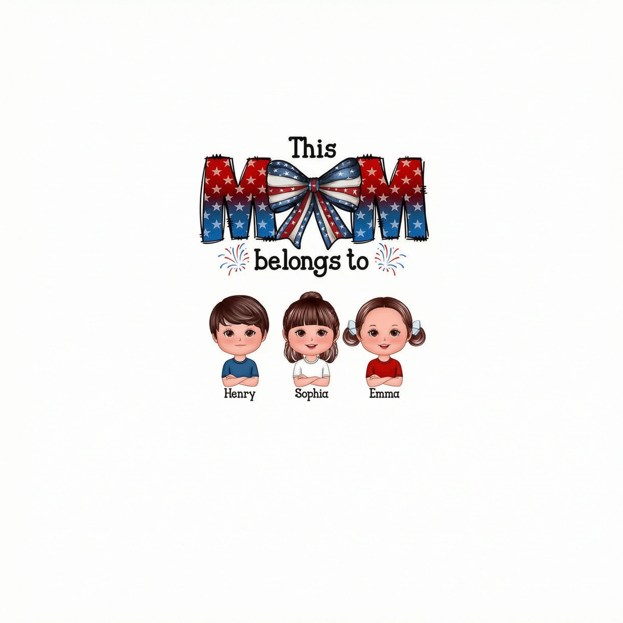 4th Of July Bow This Mom Belongs To Kids Personalized Shirt